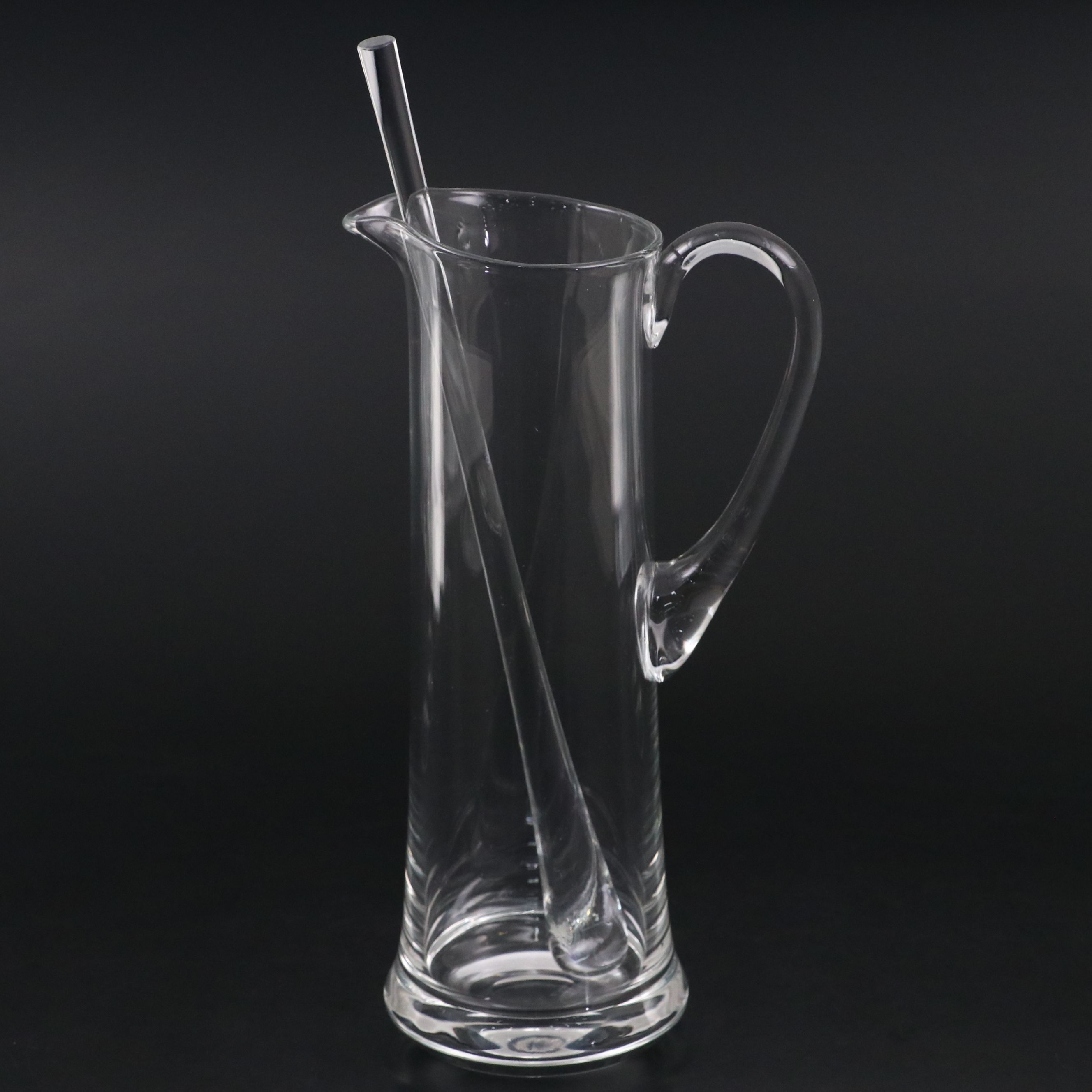 Contemporary Glass Martini Pitcher and Glasses