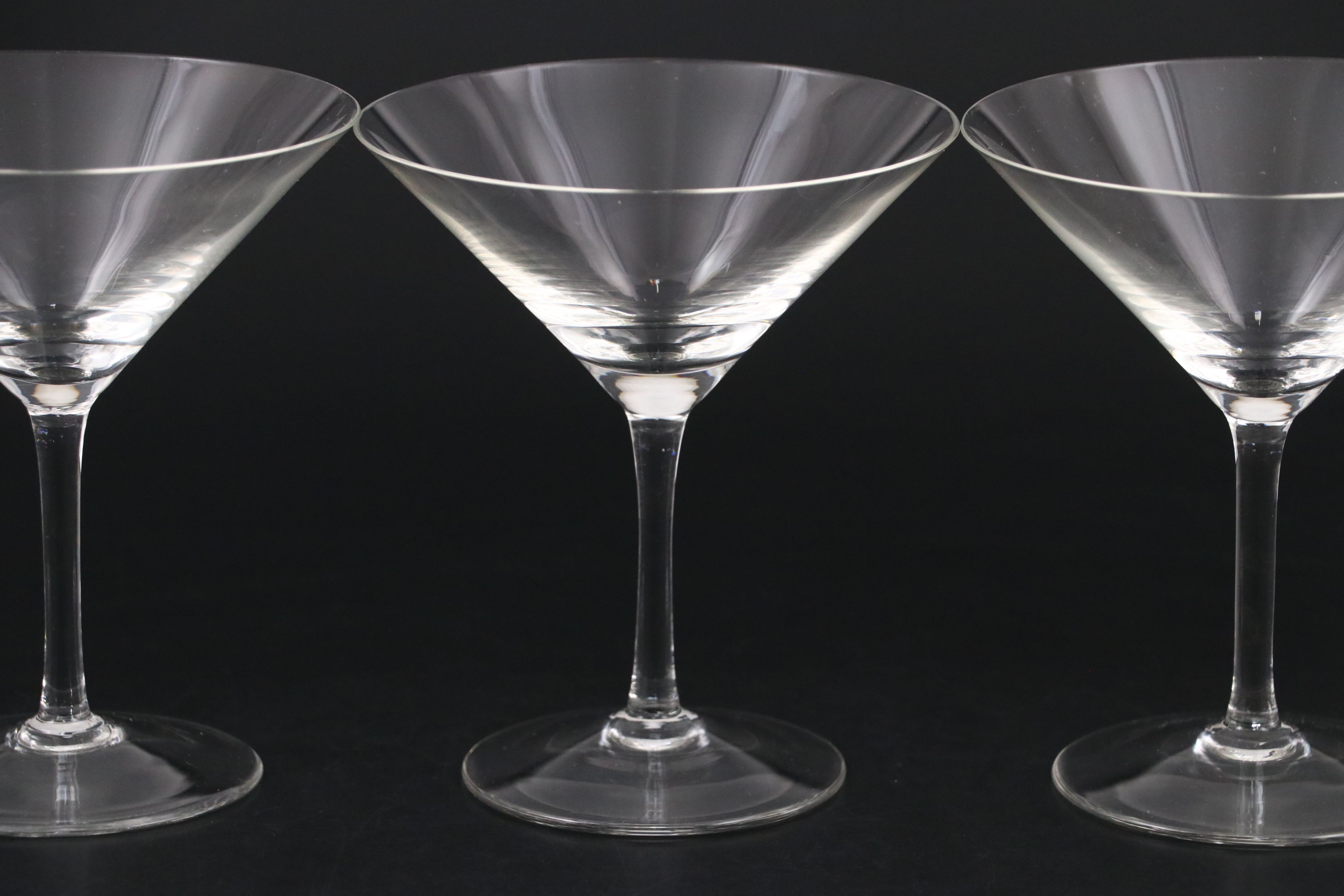 Contemporary Glass Martini Pitcher and Glasses