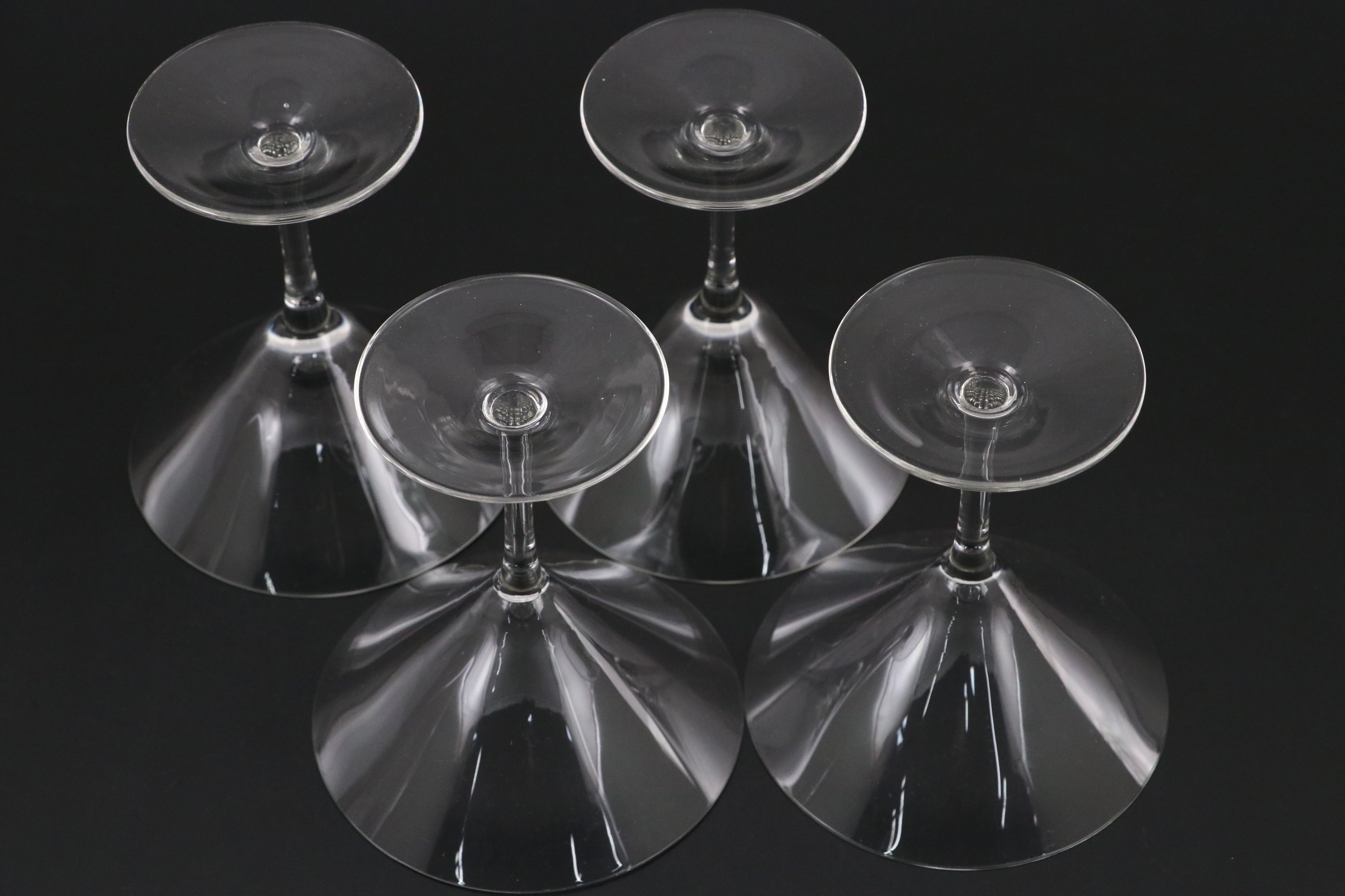 Contemporary Glass Martini Pitcher and Glasses