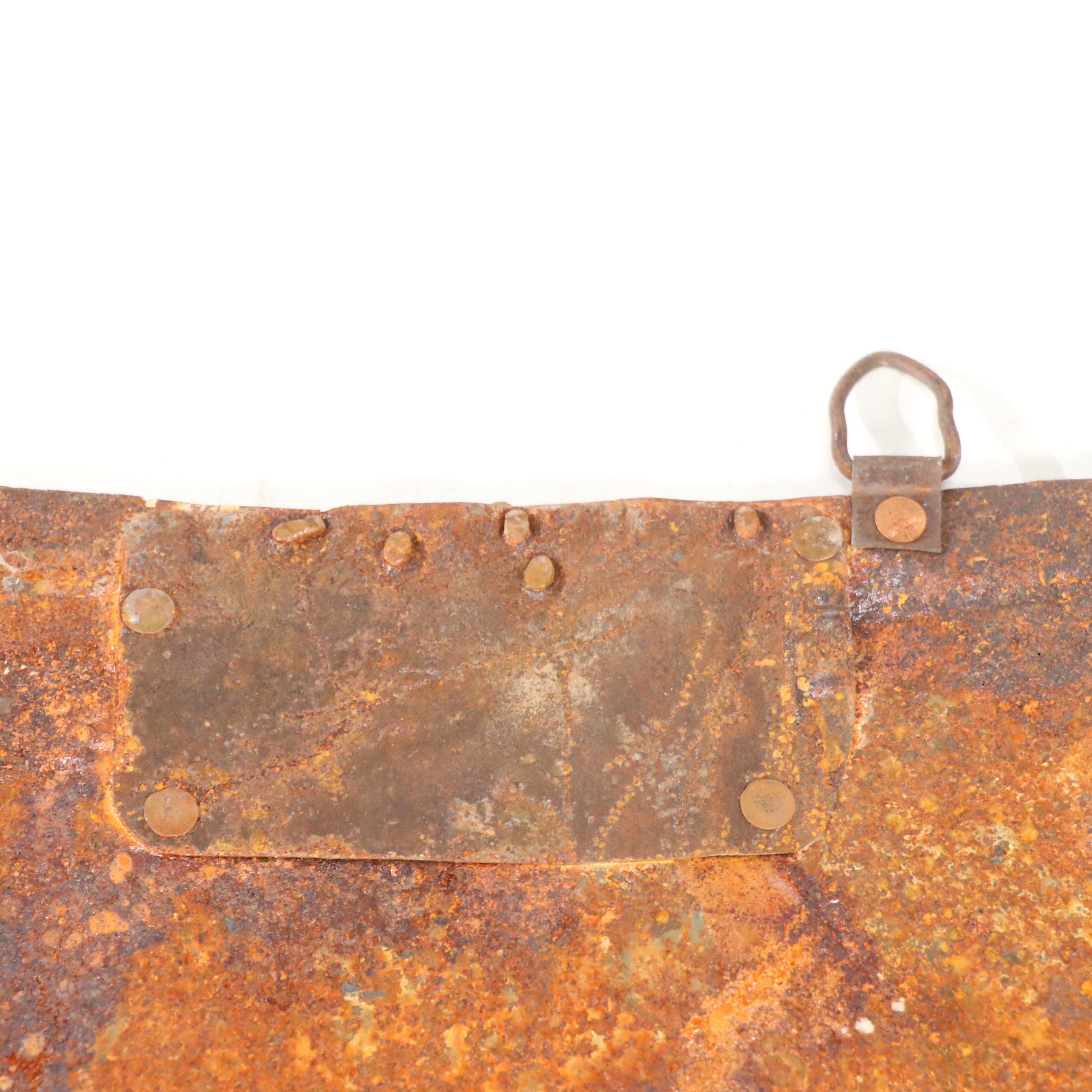 Primitive Patinated Sheet Metal Cow Silhouette Farm or Butcher's Sign