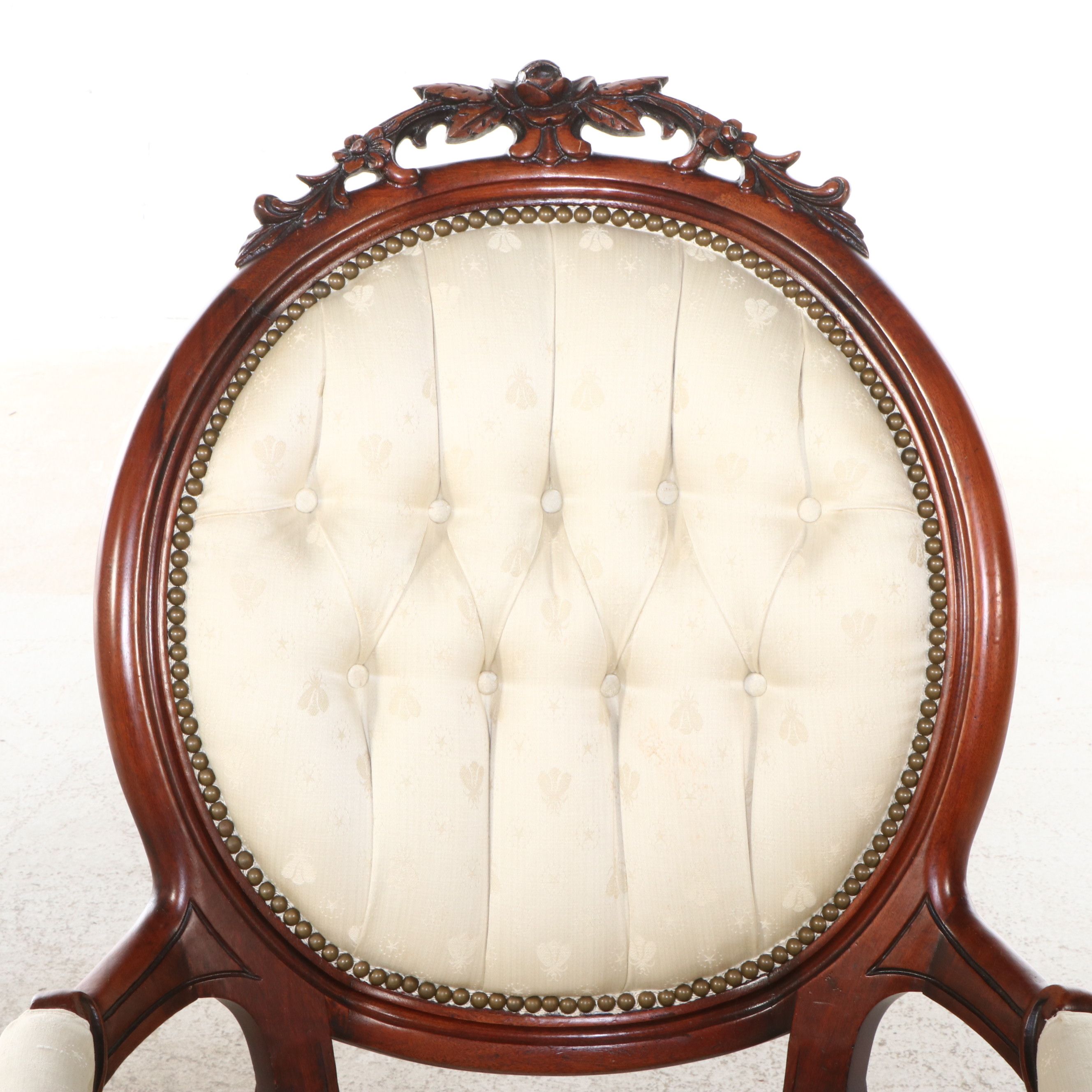 American Rococo Revival Style Mahogany Lady and Gentleman's Chairs