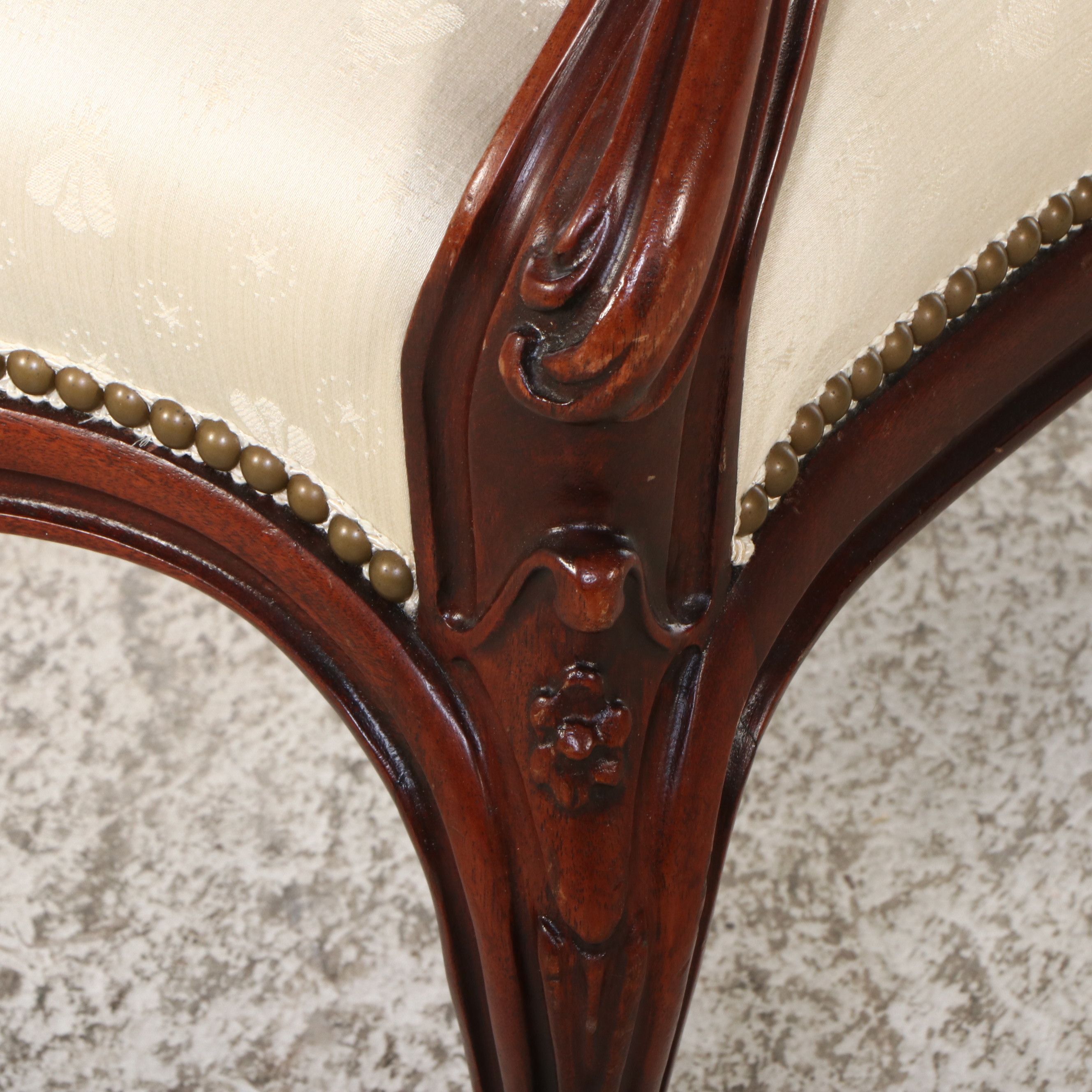 American Rococo Revival Style Mahogany Lady and Gentleman's Chairs