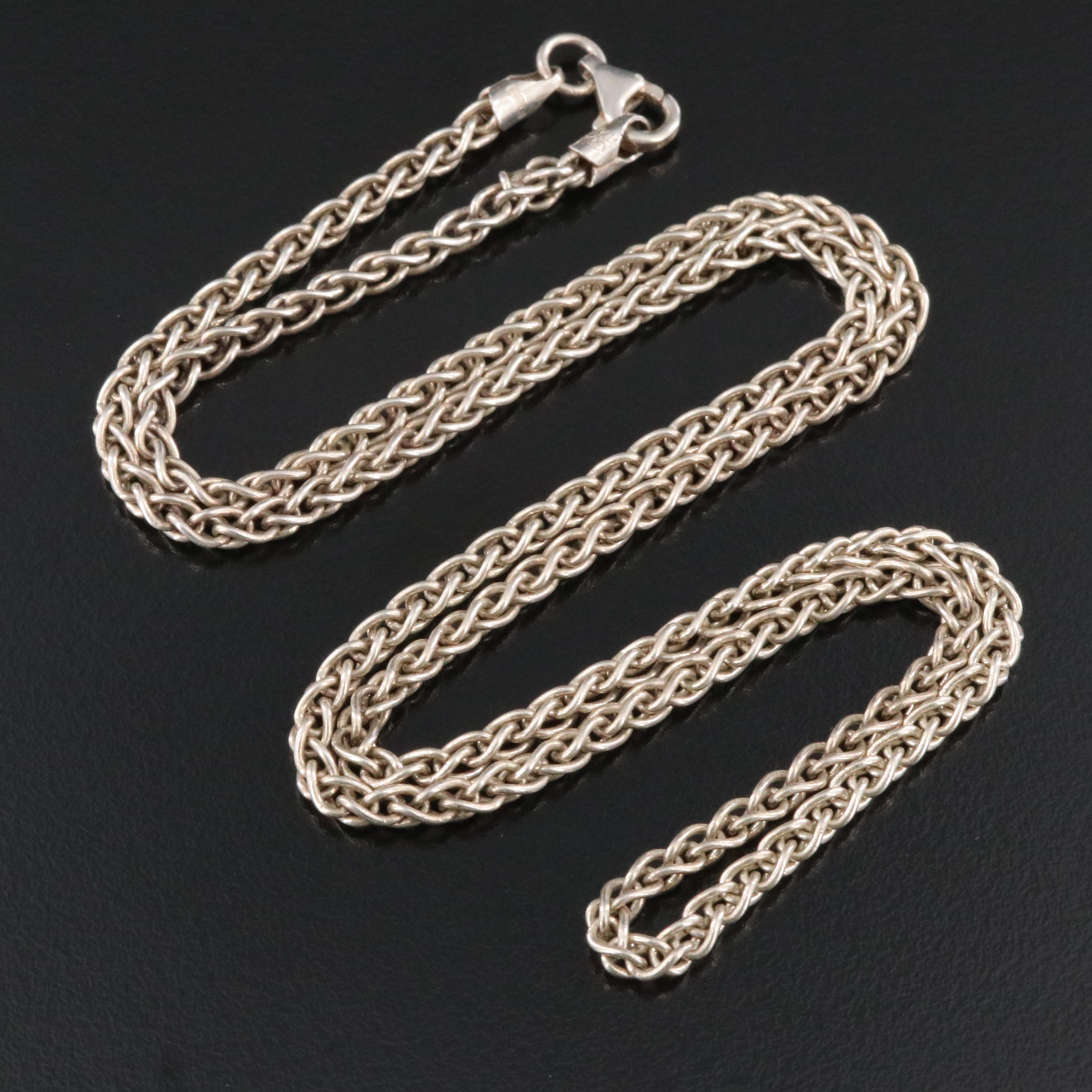 Sterling Wheat Chain Necklace