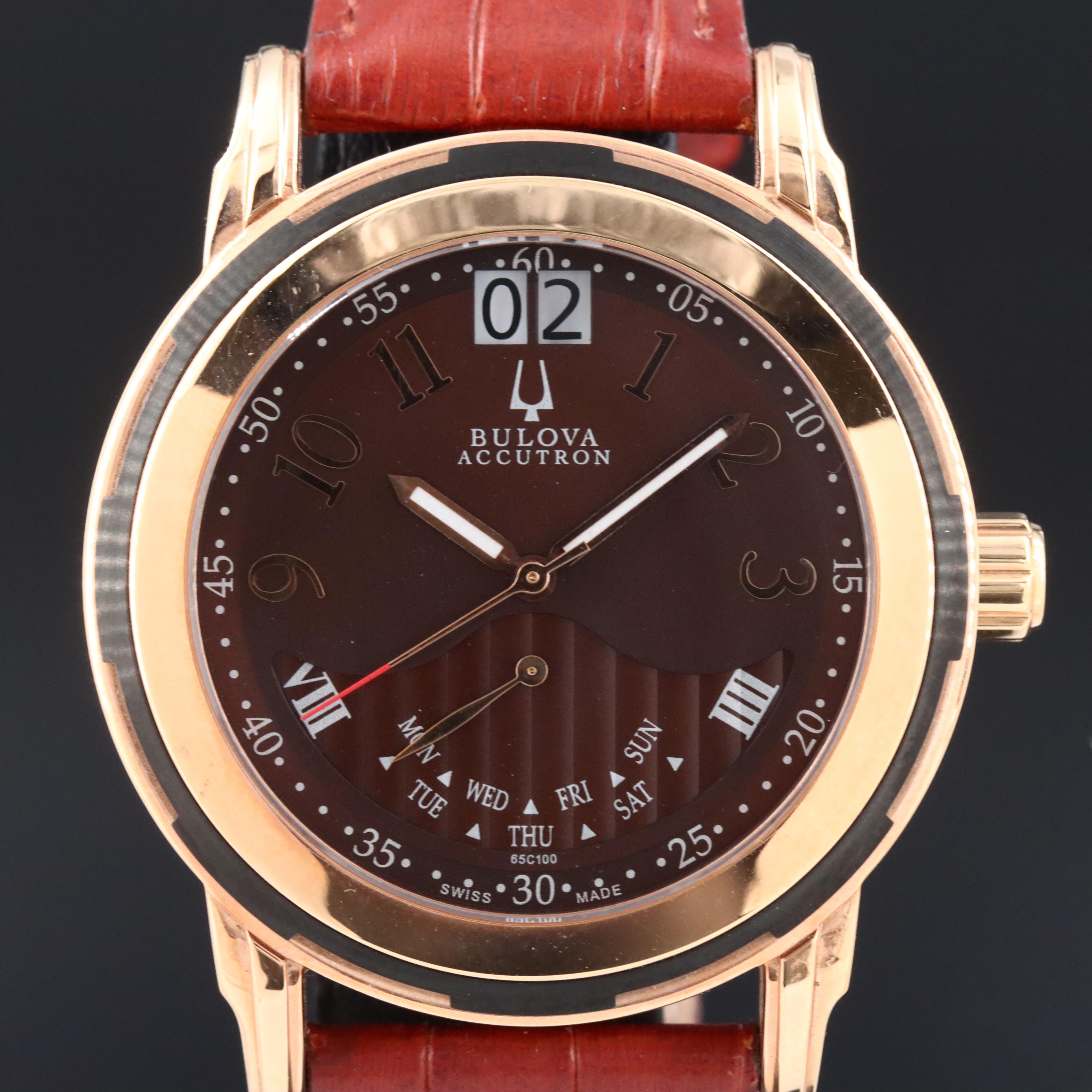 Bulova Accutron Exeter Rose Gold Plated Stainless Steel Quartz Watch