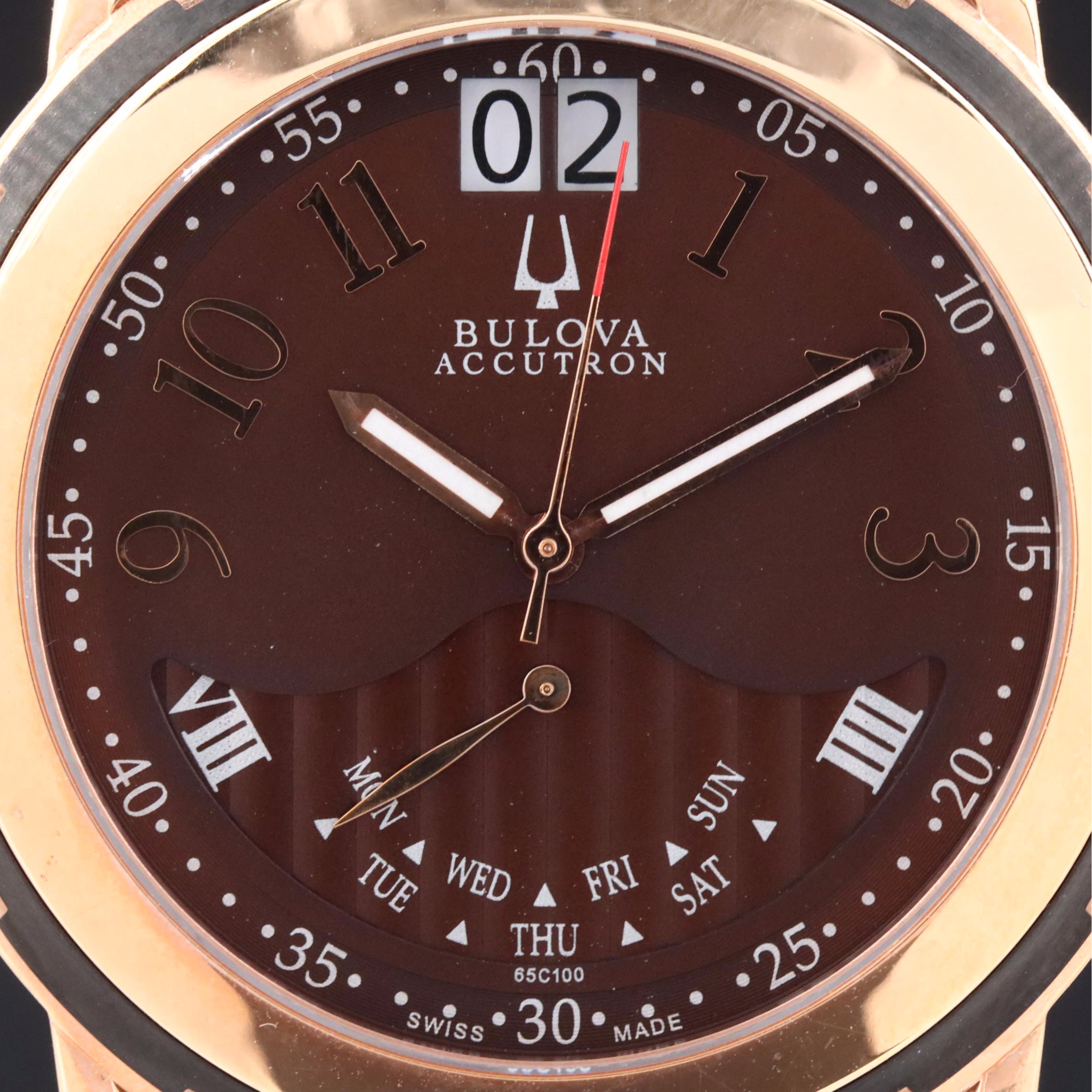 Bulova Accutron Exeter Rose Gold Plated Stainless Steel Quartz Watch