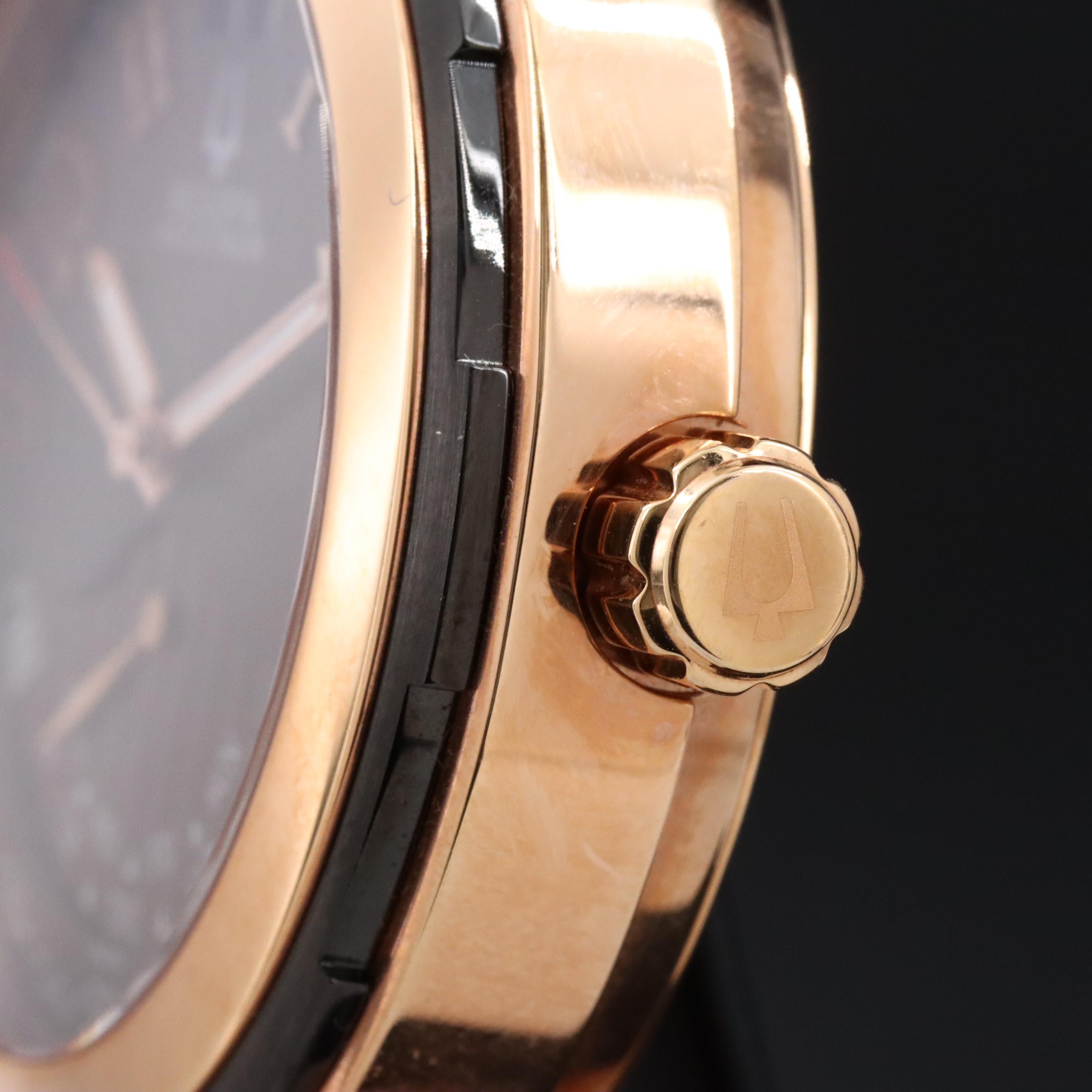 Bulova Accutron Exeter Rose Gold Plated Stainless Steel Quartz Watch