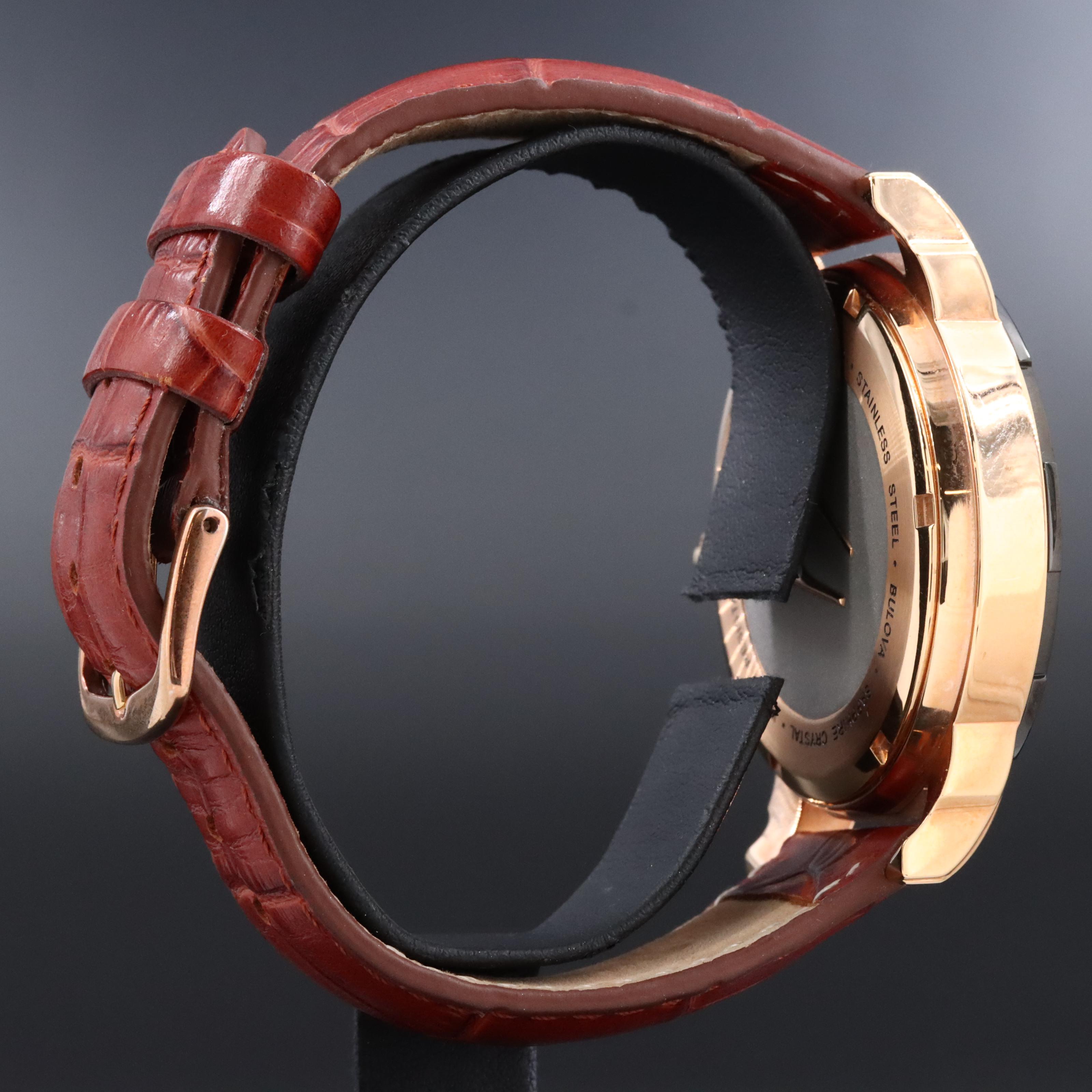 Bulova Accutron Exeter Rose Gold Plated Stainless Steel Quartz Watch