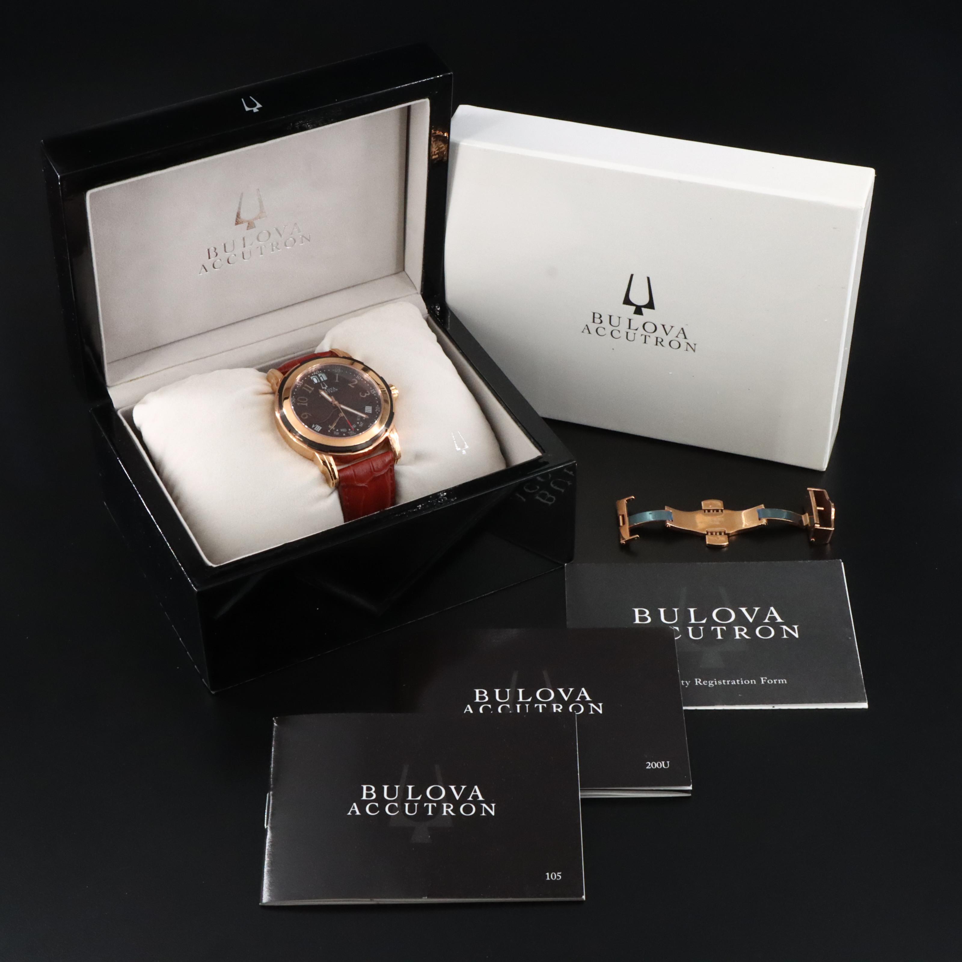 Bulova Accutron Exeter Rose Gold Plated Stainless Steel Quartz Watch