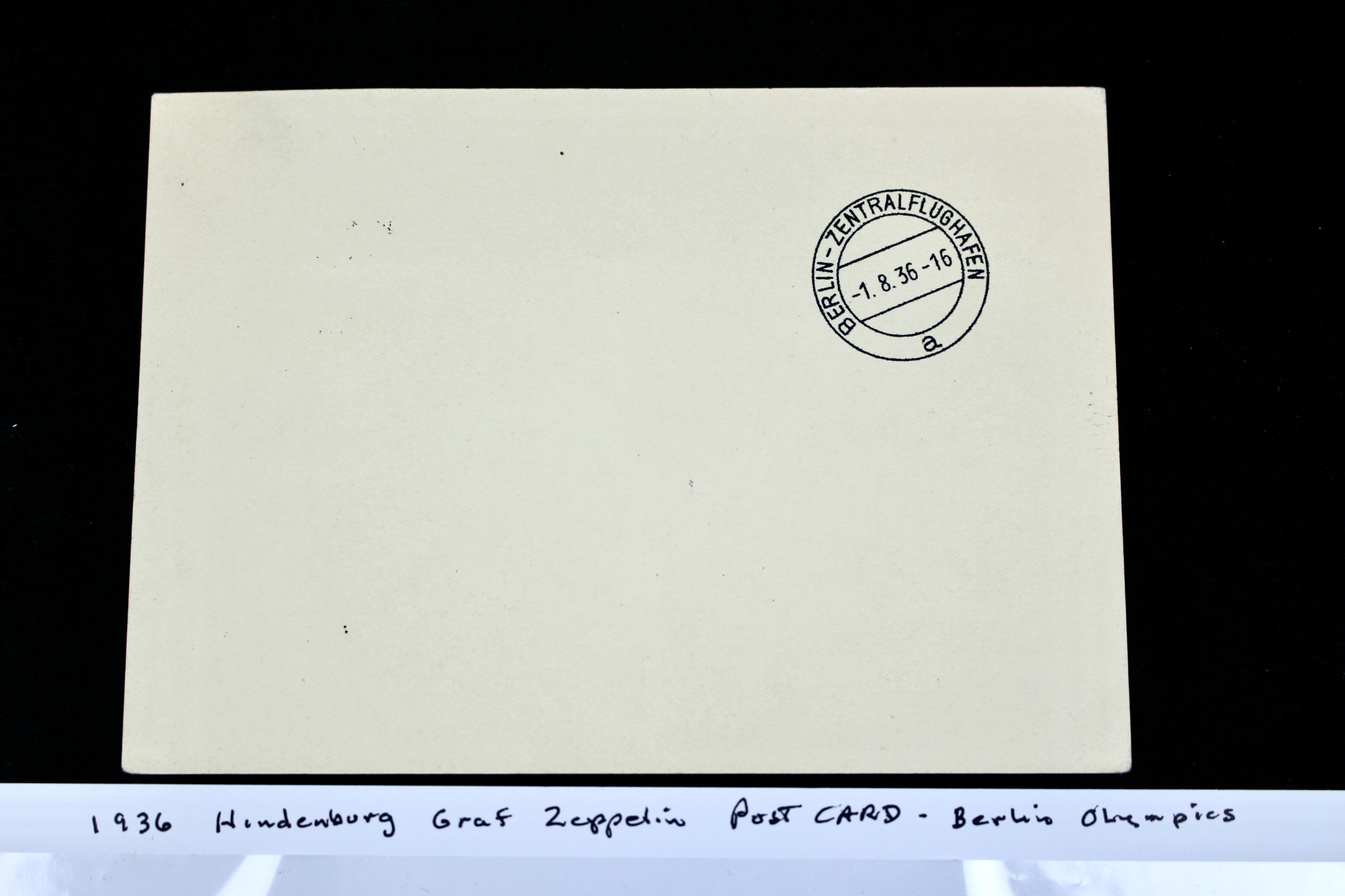 1936 Hindenburg Graf Zeppelin Berlin Olympics Postcard