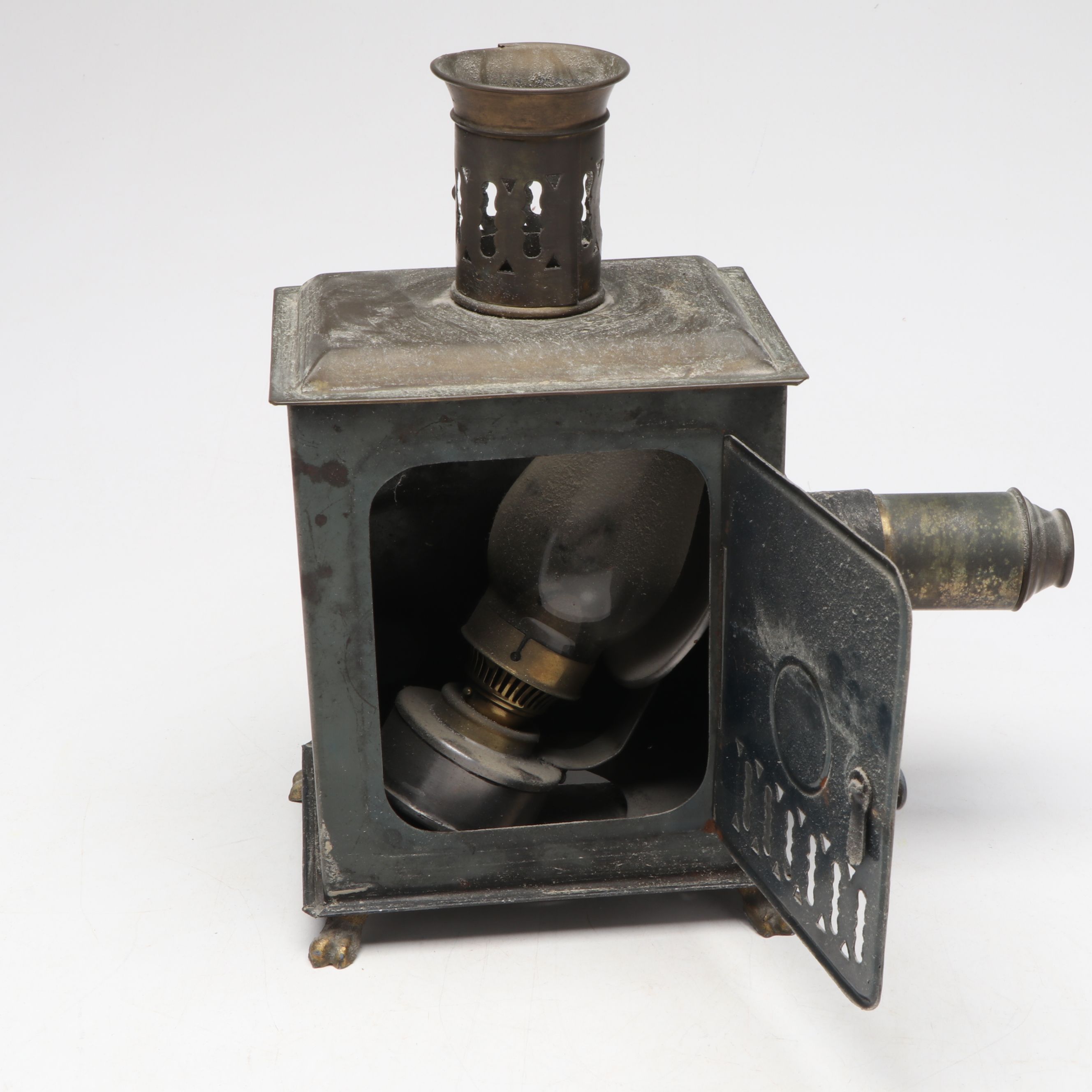 Magic Lantern Slide Projector with Slides, Early 20th Century