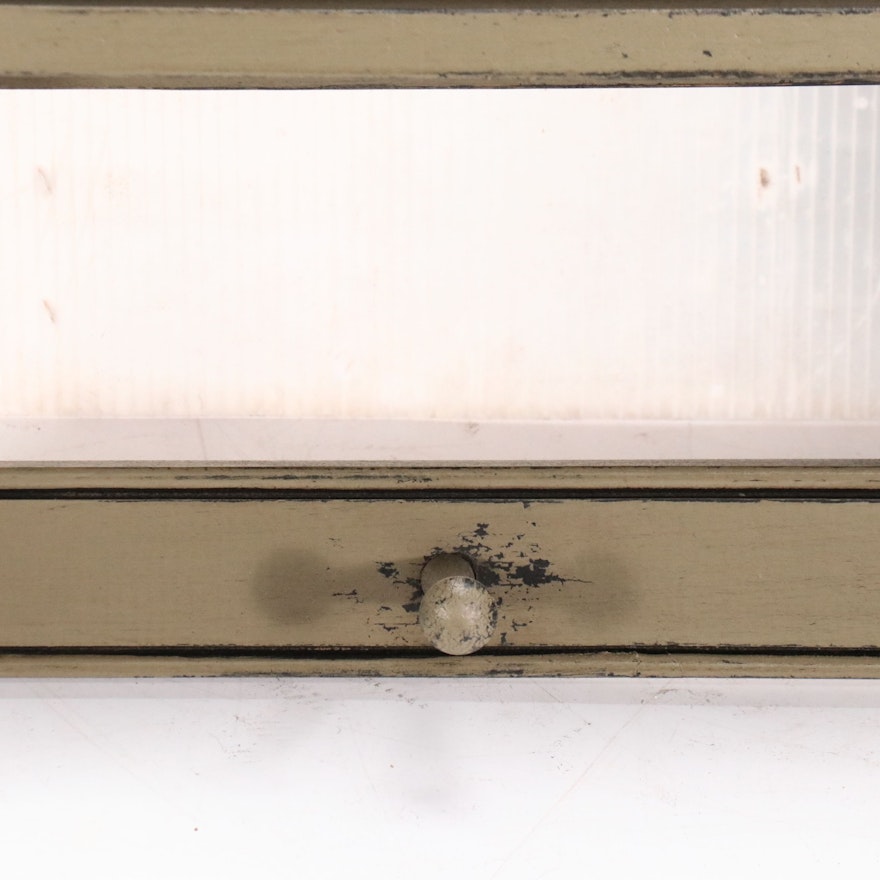 American Primitive Style Hand-Painted Coat Rack With Shelf | EBTH