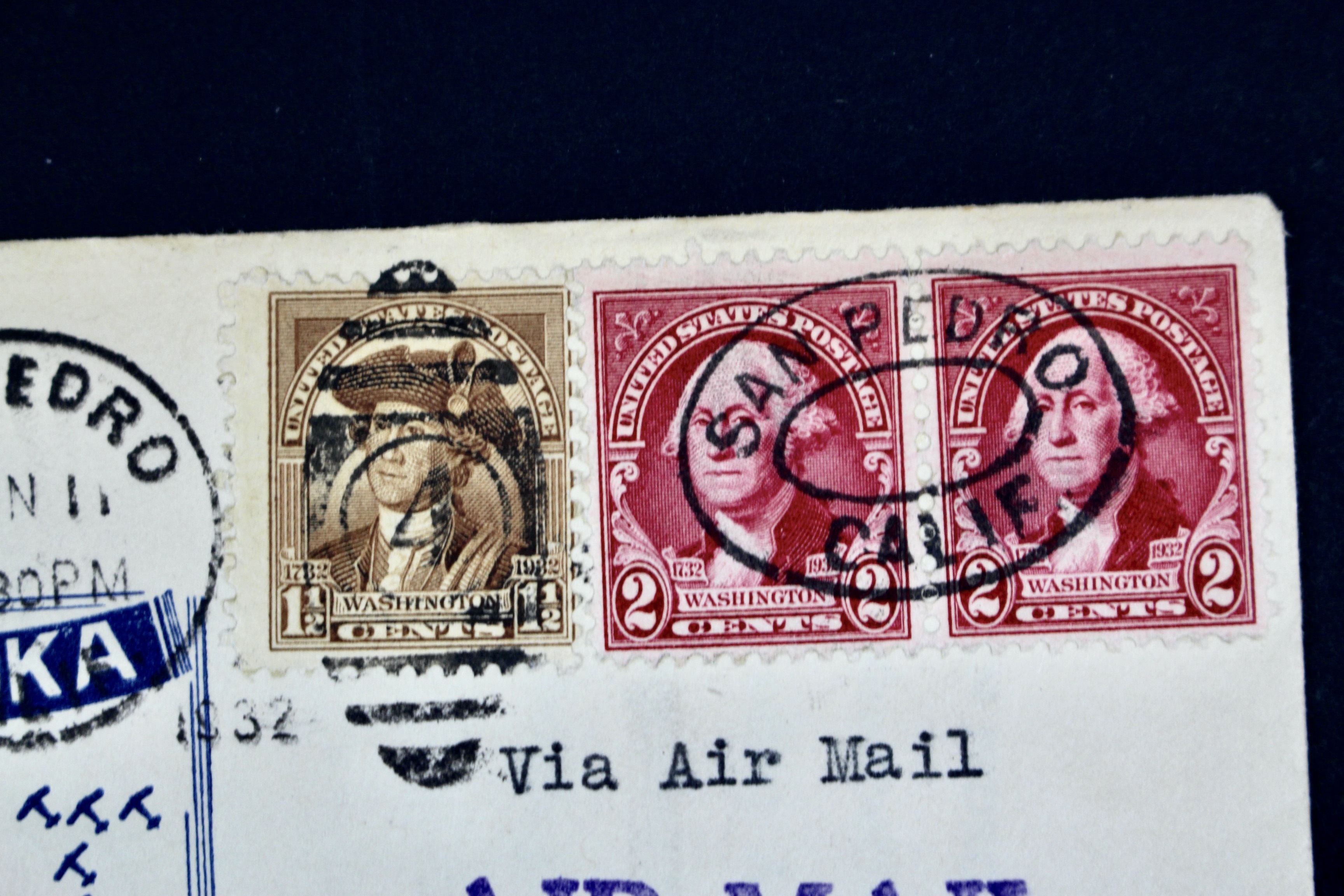 1932 USS Akron Graf Zeppelin Postal Cover, 1st Trip Atlantic to Pacific