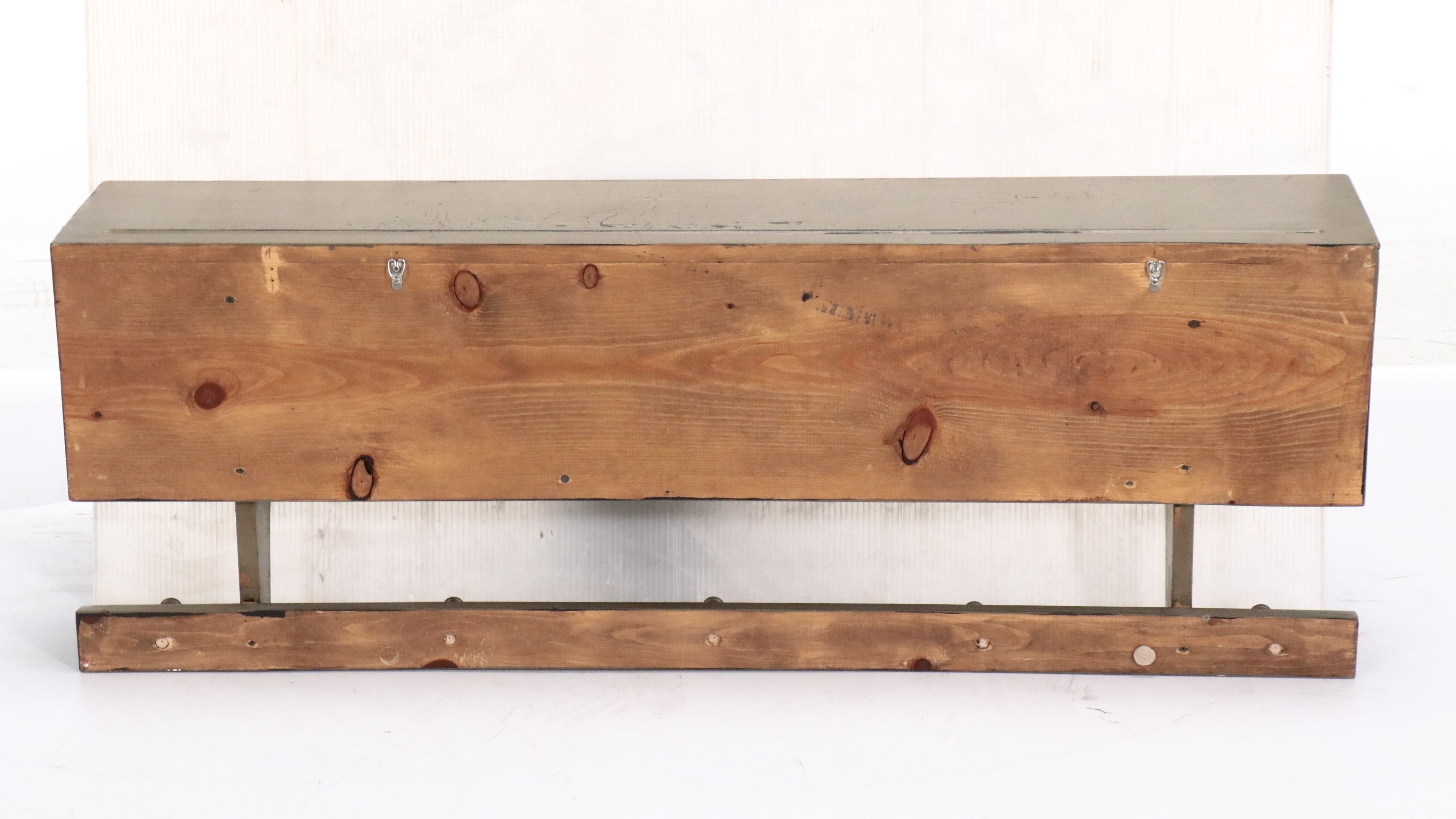 American Primitive Style Hand-Painted Coat Rack With Shelf | EBTH