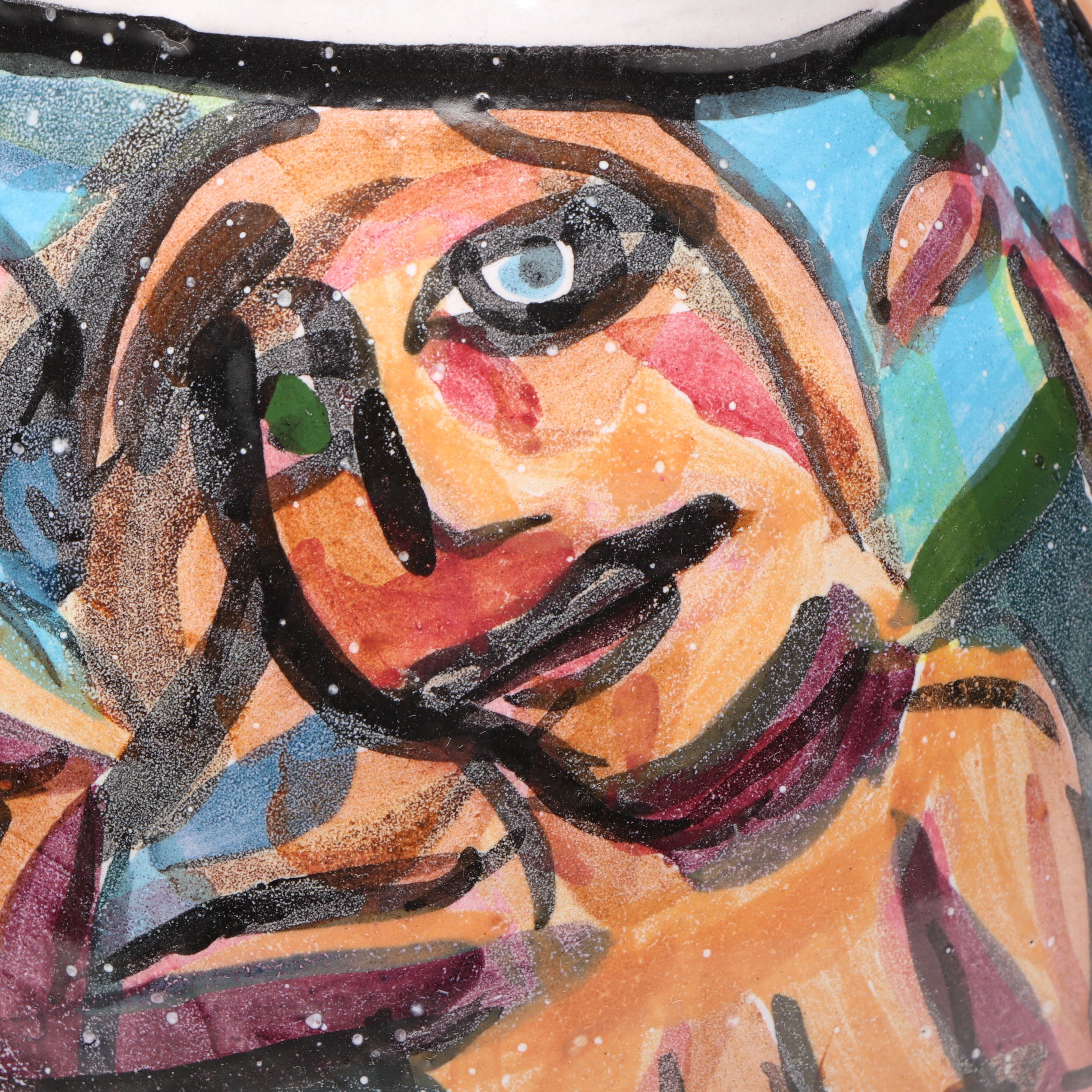 Cubist Style Ceramic Pitcher