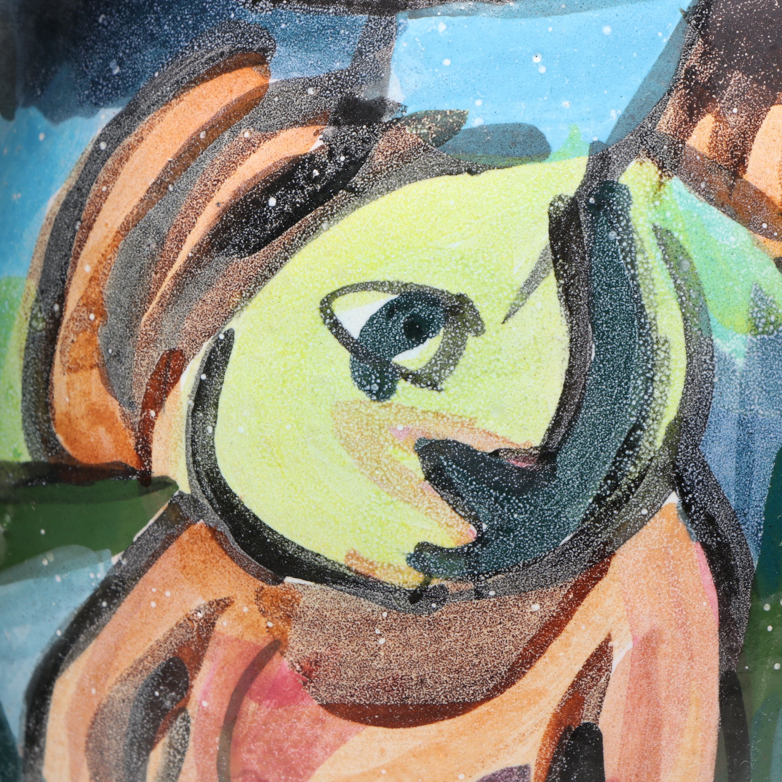 Cubist Style Ceramic Pitcher