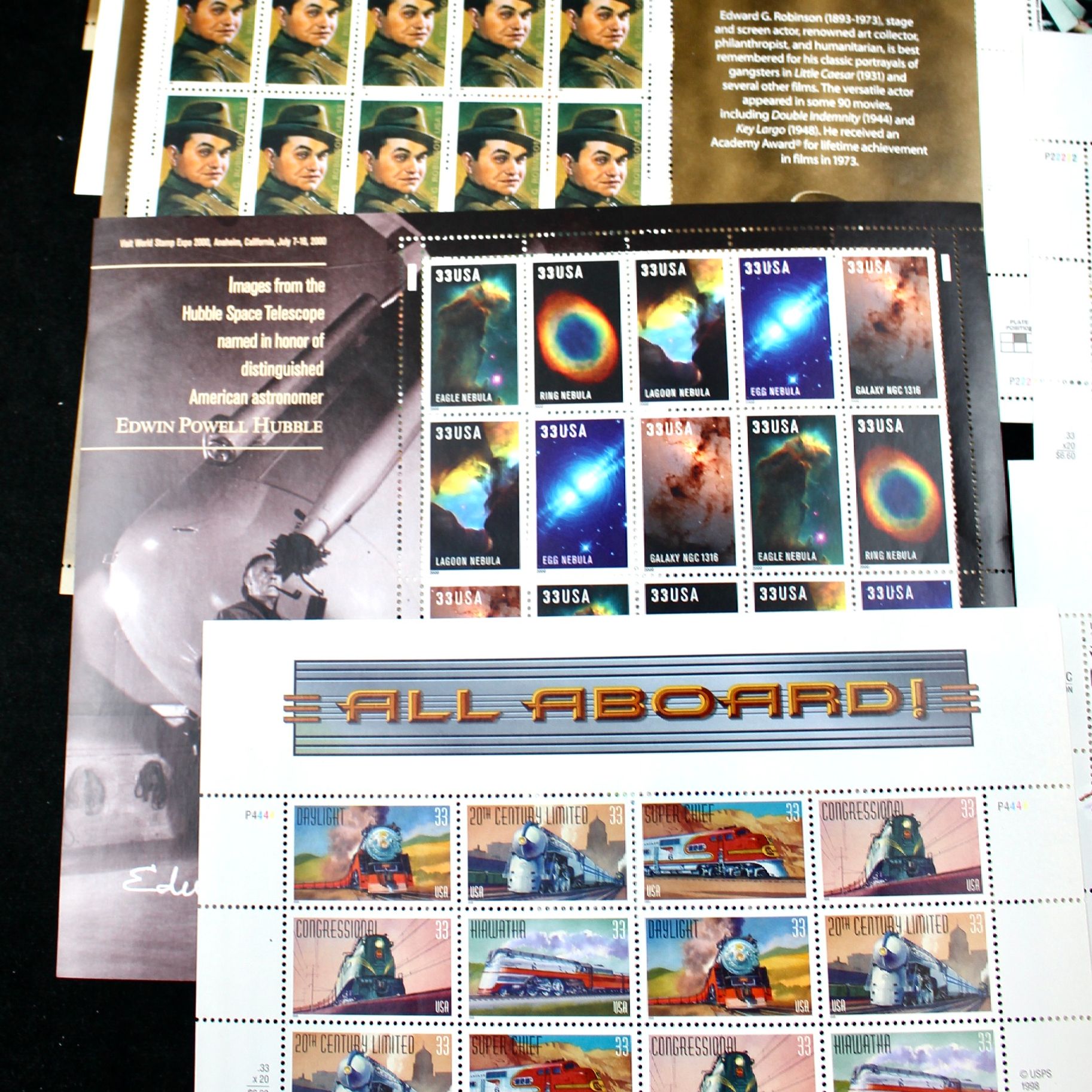 Grouping of U.S. Miniature Postage Stamp Sheets