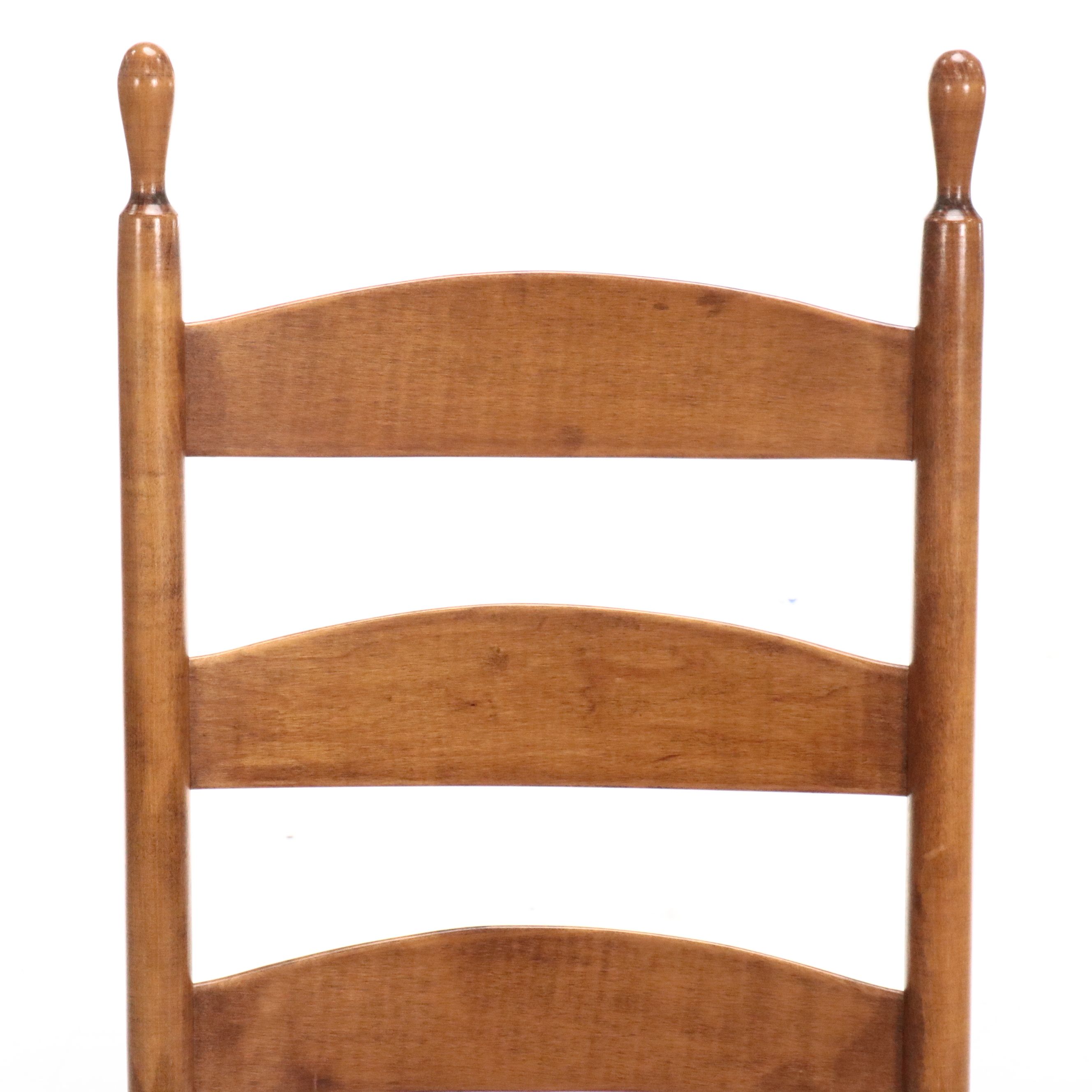 Shaker Style Ladder-Back Maple Rocking Chair with Woven Seat