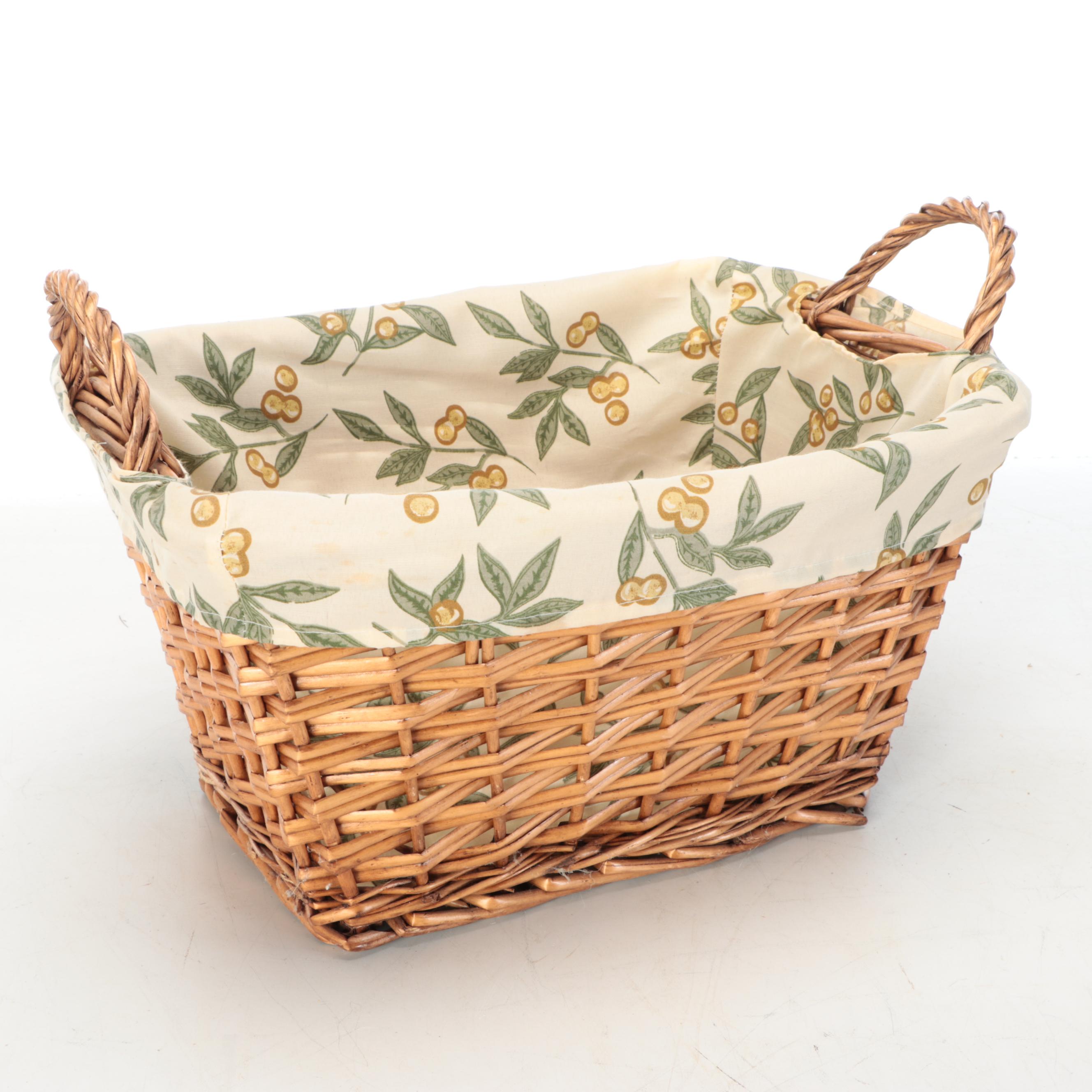 Longaberger Woven Maple with Wicker Baskets, Late 20th Century