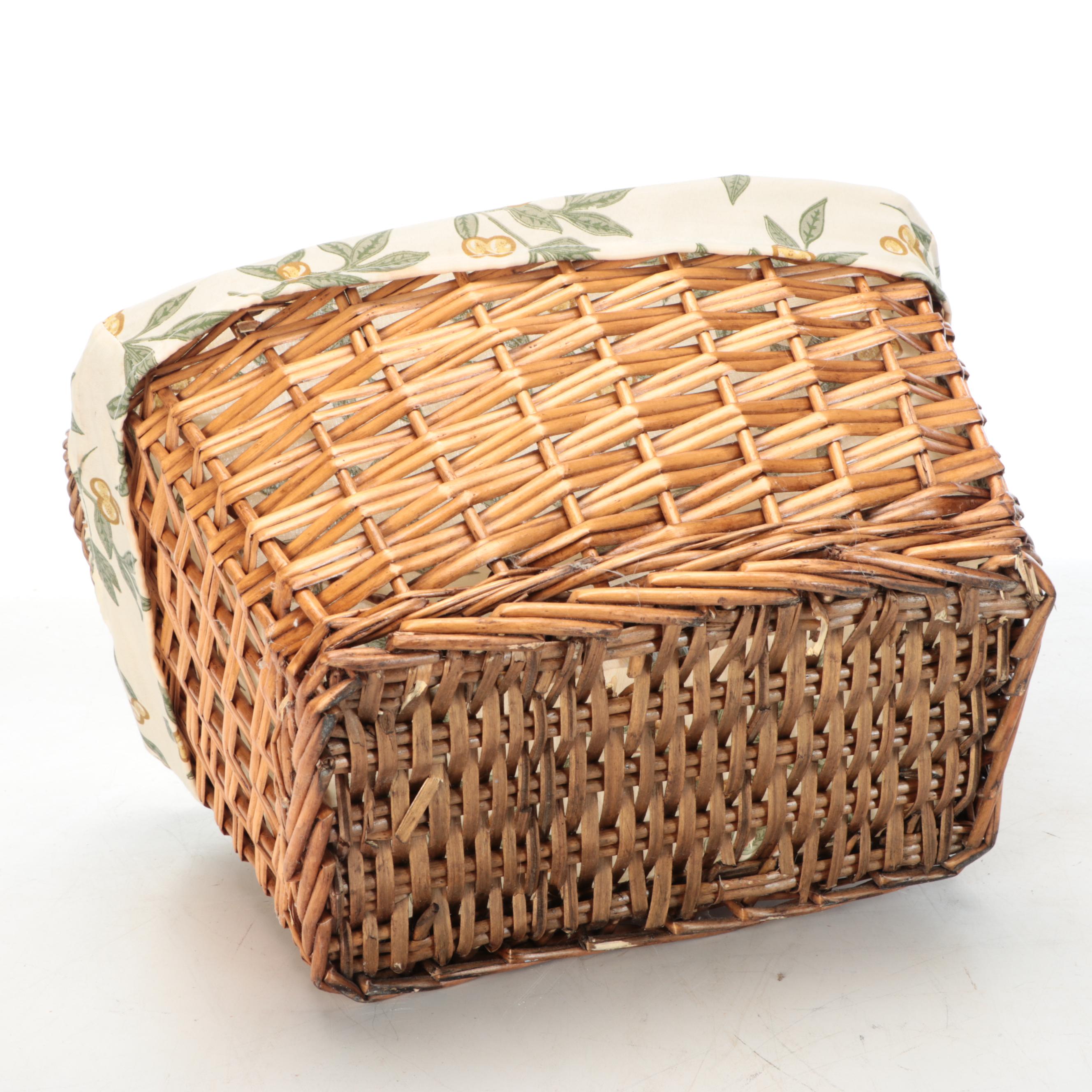 Longaberger Woven Maple with Wicker Baskets, Late 20th Century