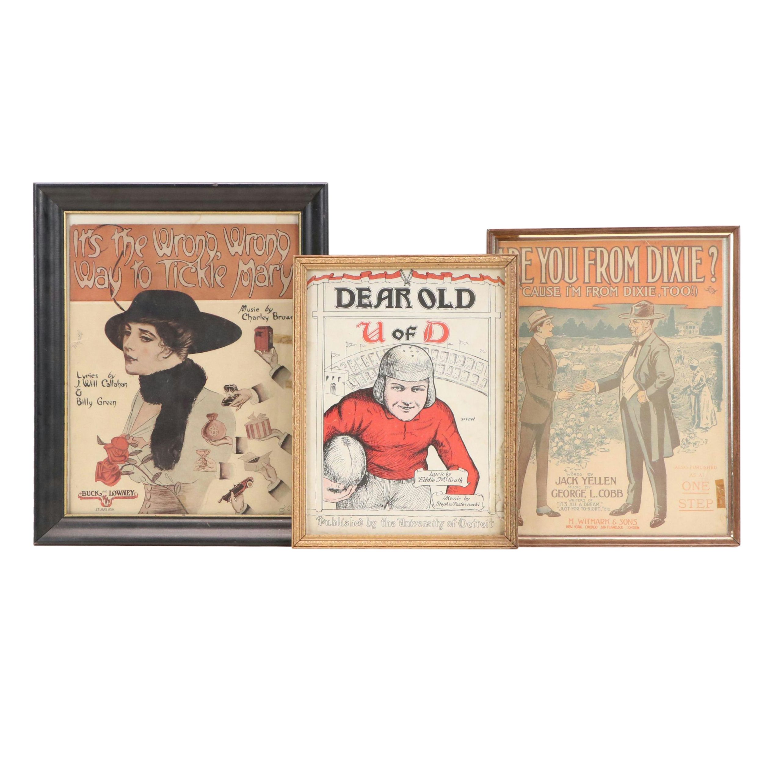 Lithograph and Halftone Sheet Music Cover Prints, Early 20th Century