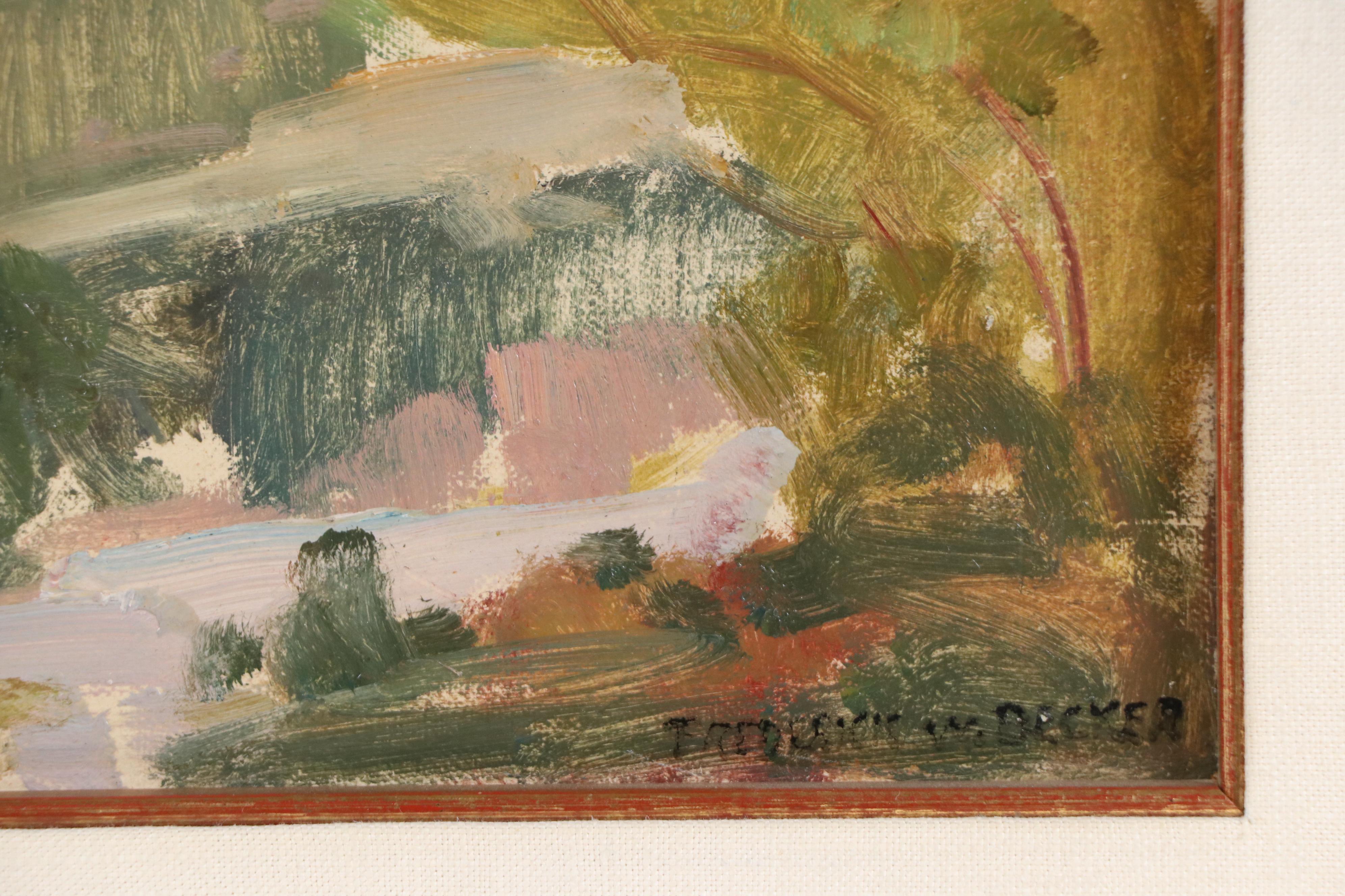 Frederick W. Becker Californian Mountainous Landscape Oil Painting