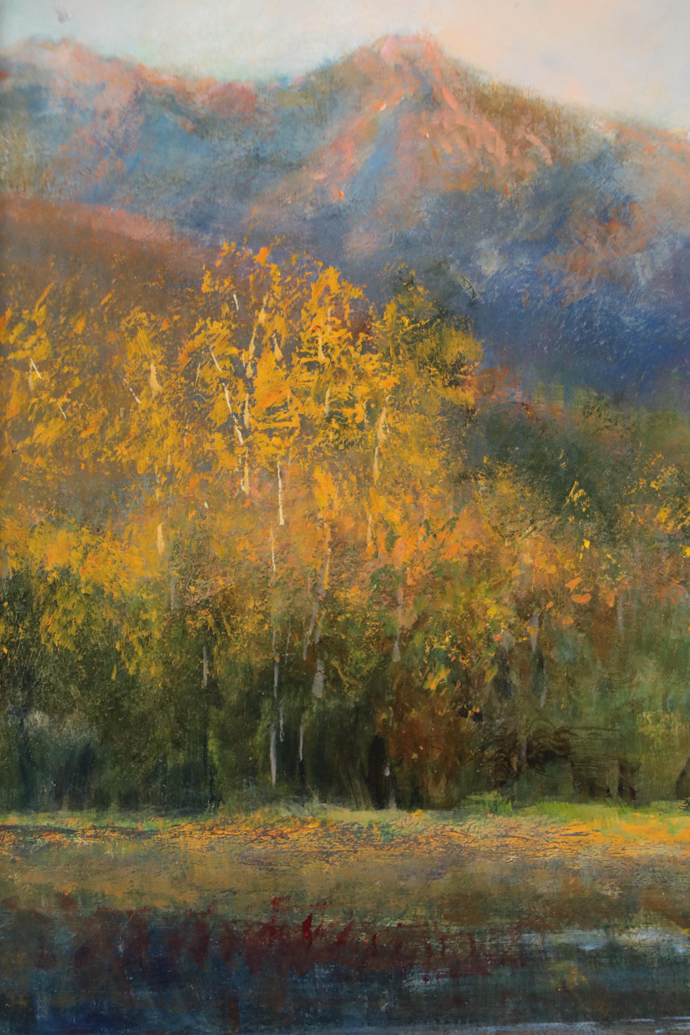 Gil Dellinger Mountain Landscape Oil Painting "Dawn in the Bitteroots"