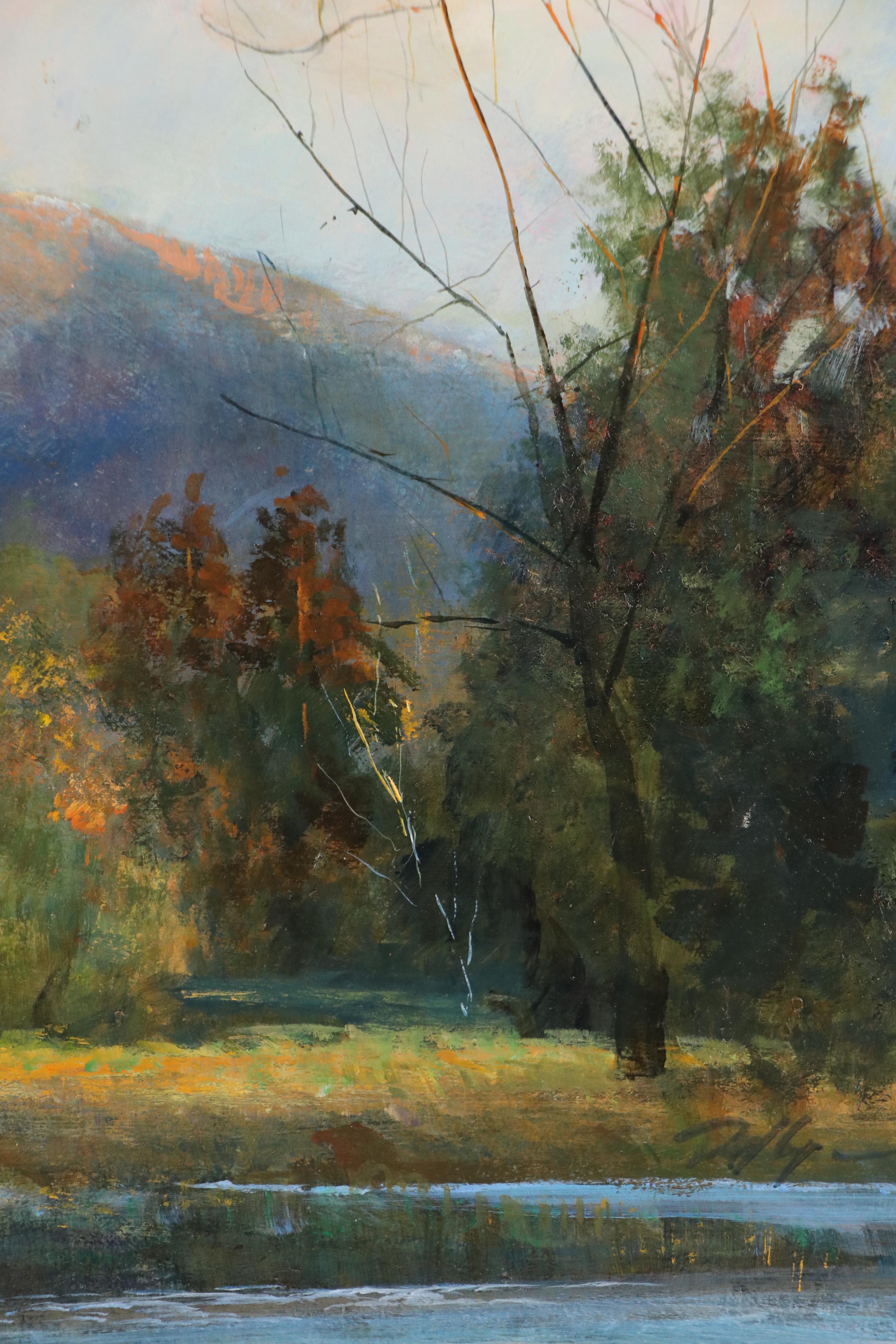 Gil Dellinger Mountain Landscape Oil Painting "Dawn in the Bitteroots"