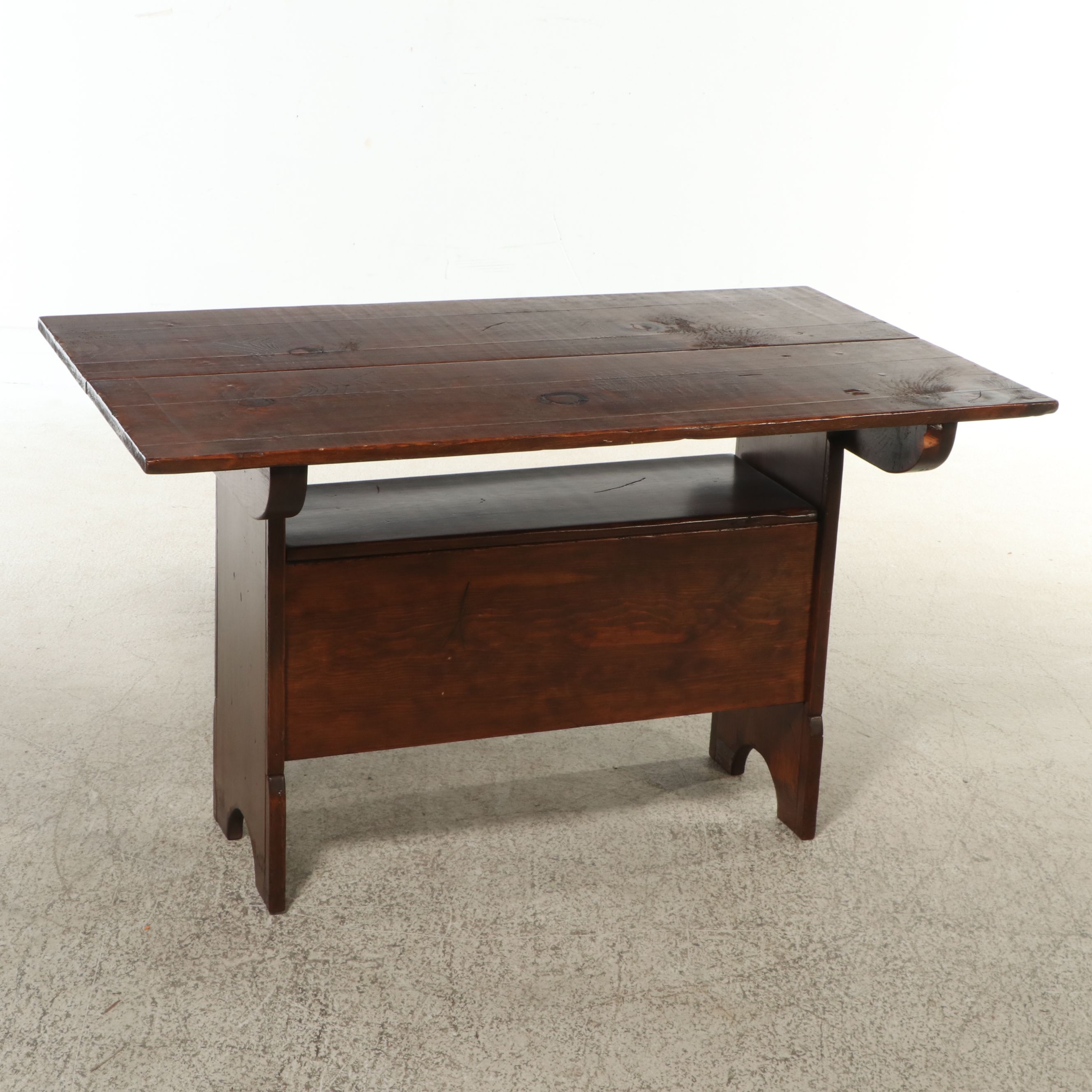 Early American Primitive Pine Hutch Table