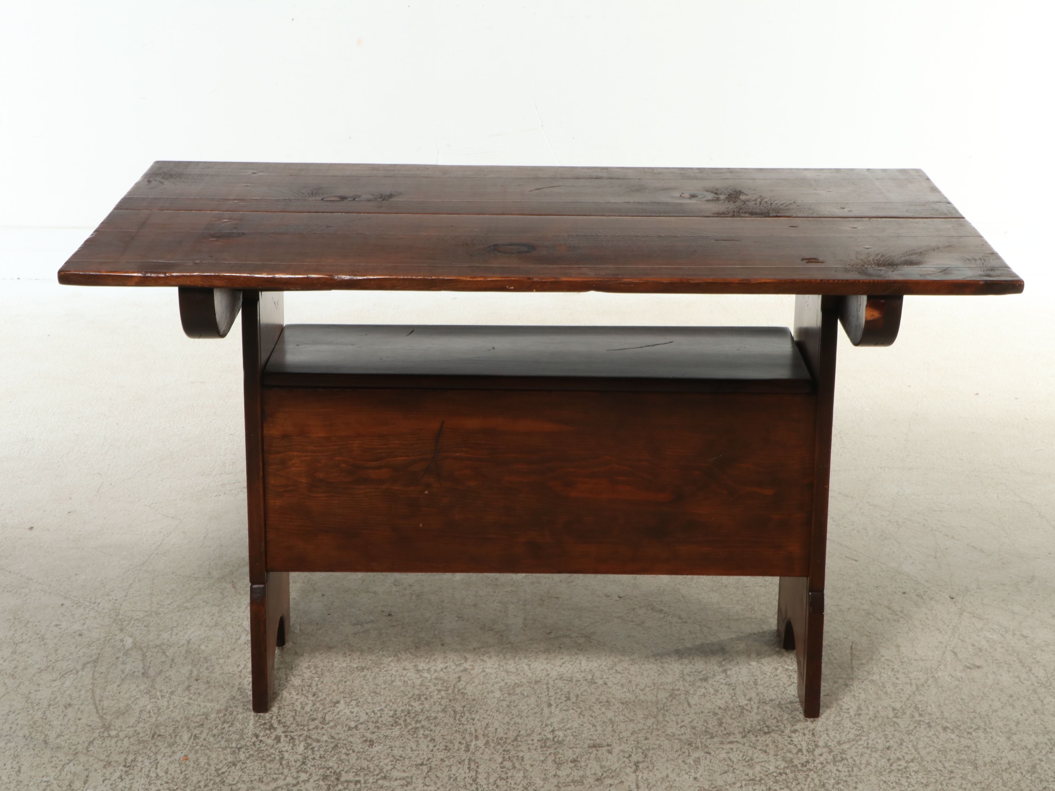 Early American Primitive Pine Hutch Table