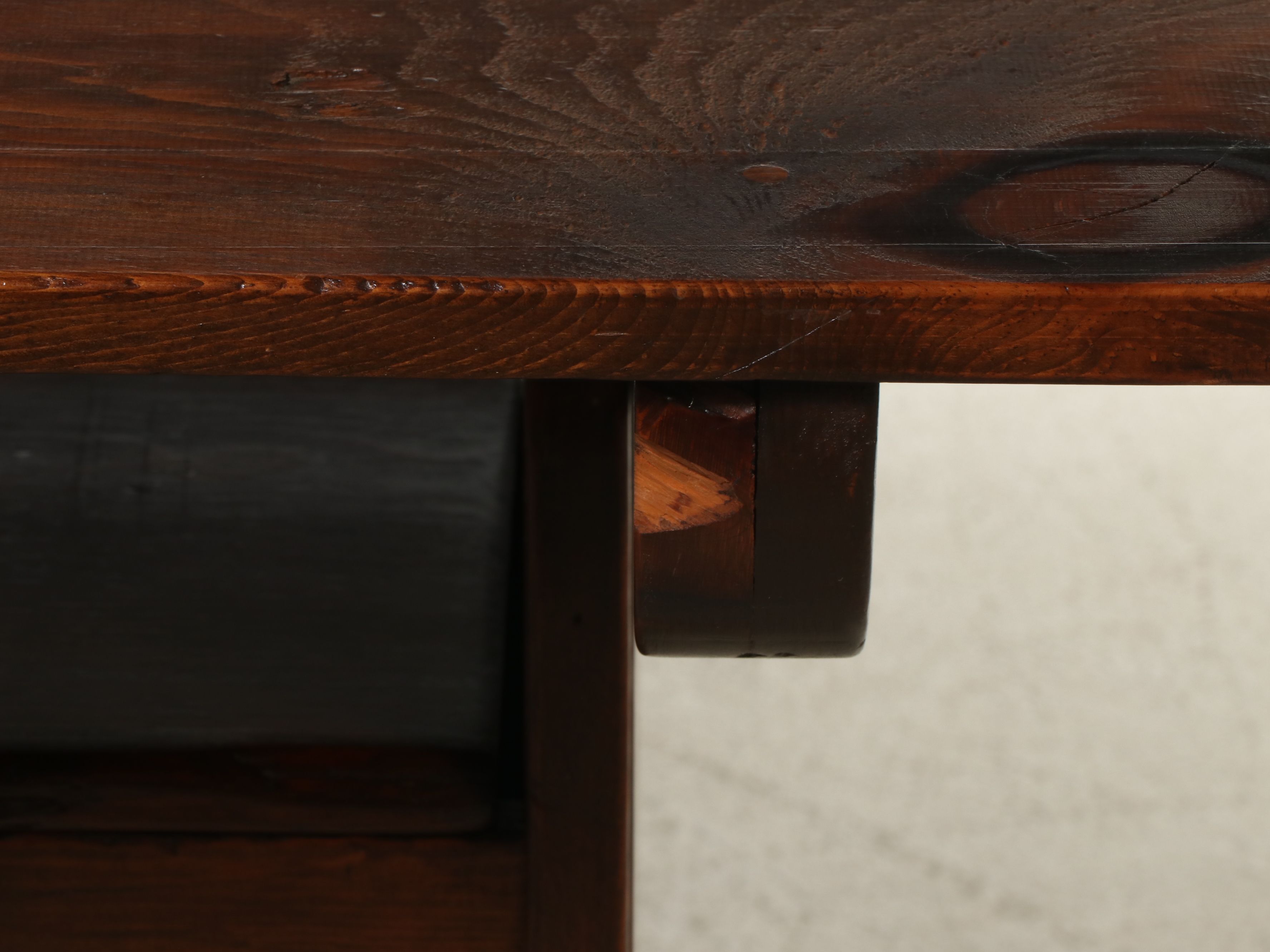 Early American Primitive Pine Hutch Table