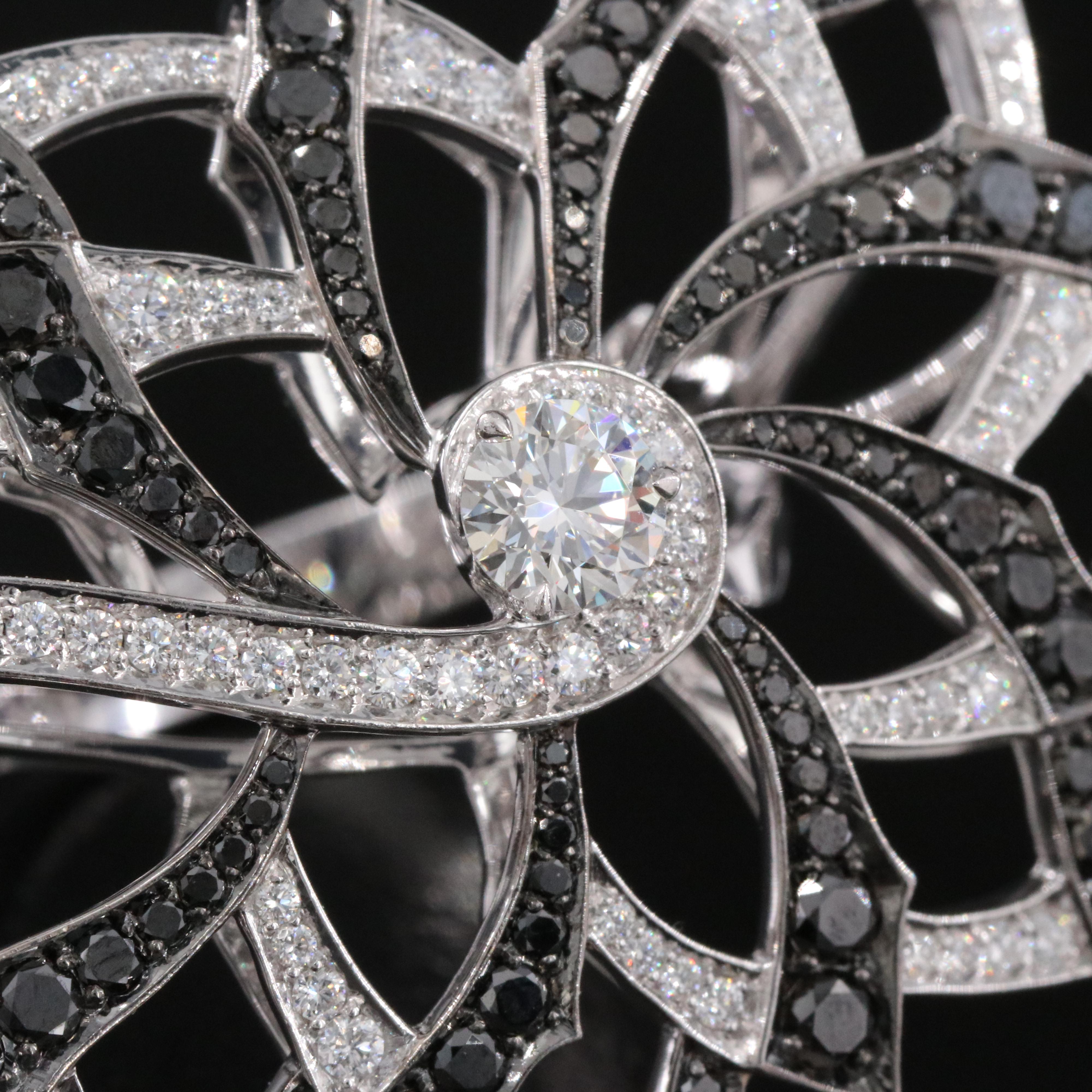 Stephen Webster 3.34 CTW Diamond Pinwheel Ring Featuring Fancy Black