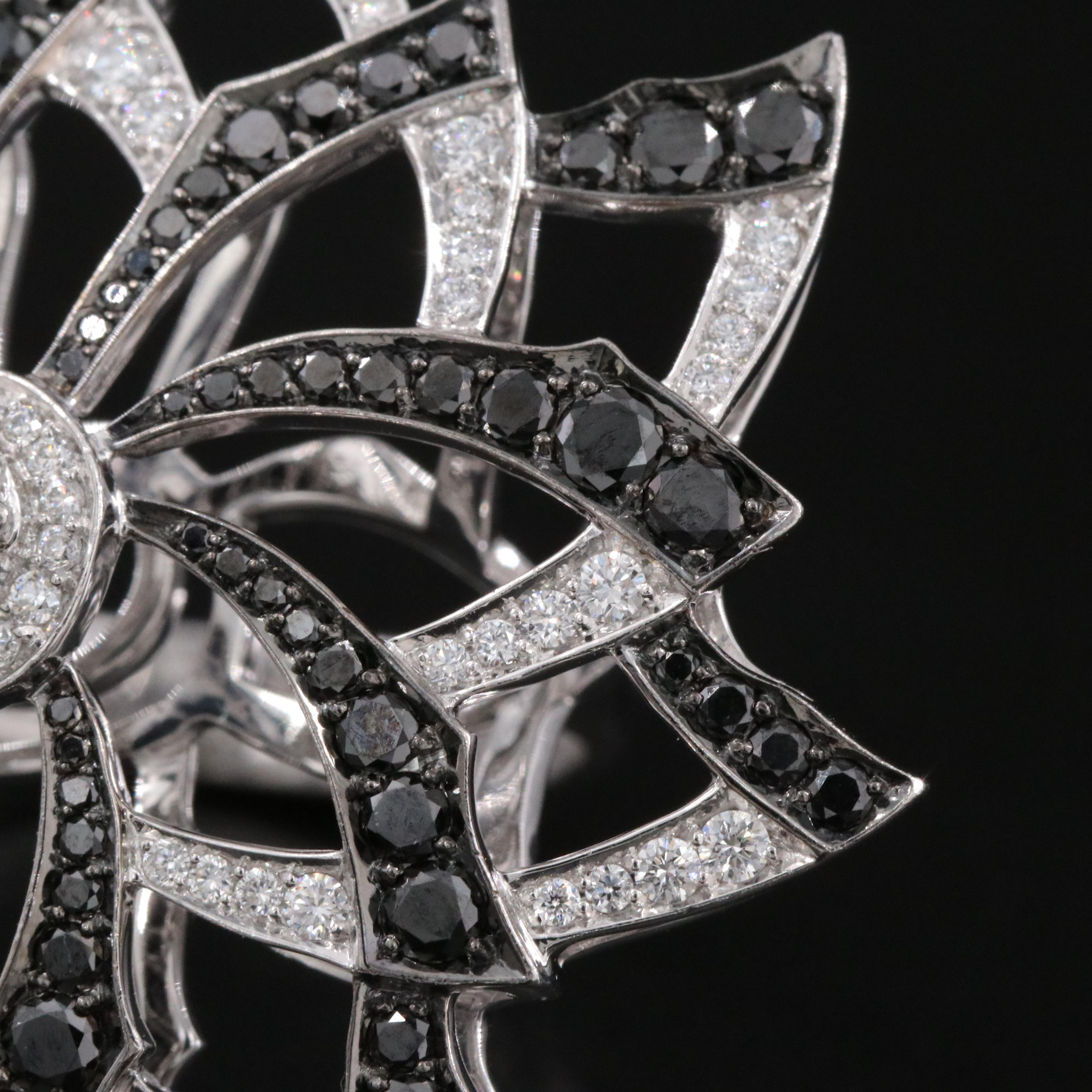 Stephen Webster 3.34 CTW Diamond Pinwheel Ring Featuring Fancy Black