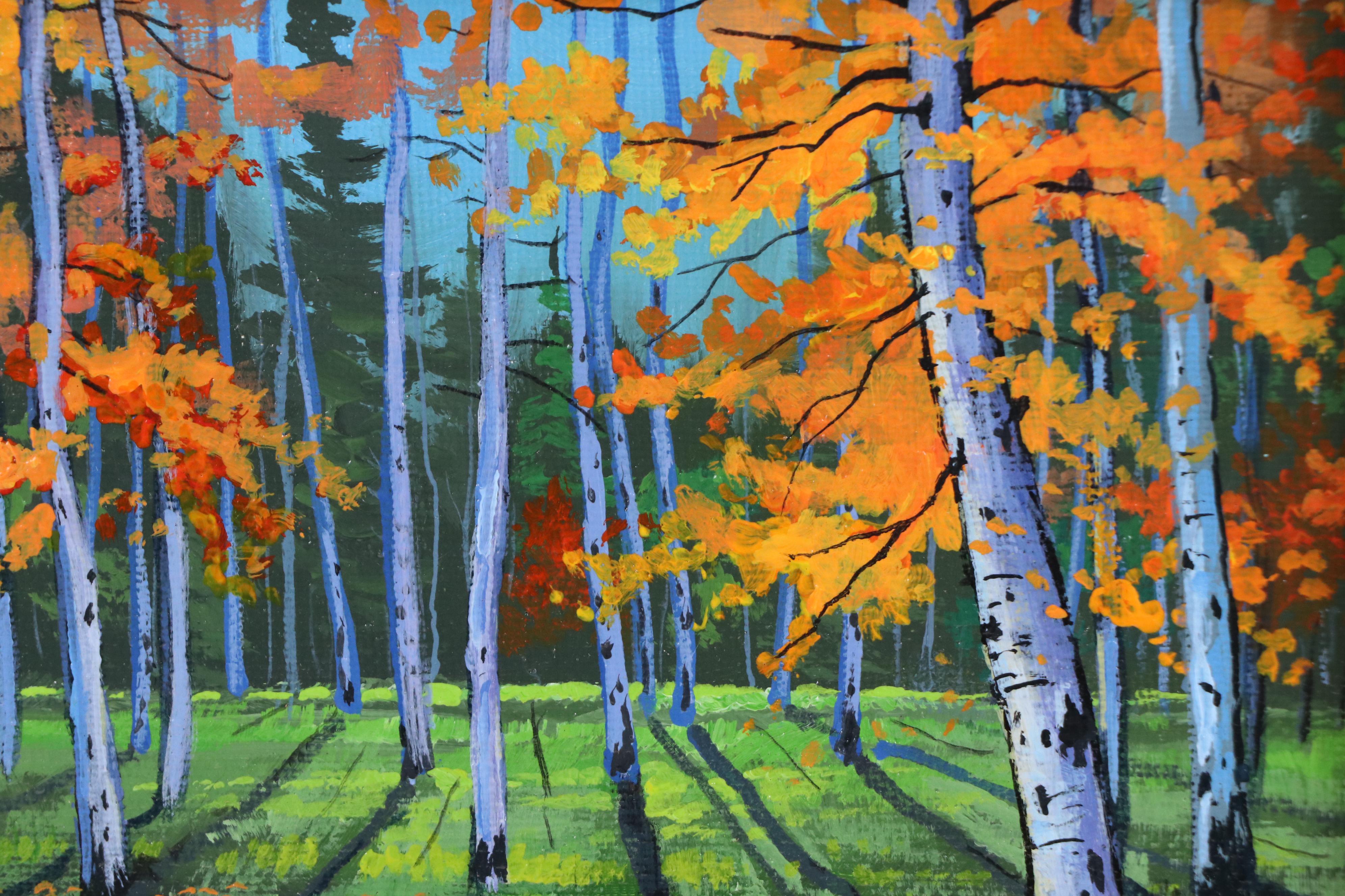 Douglas "Bumo" Johnpeer Acrylic Wooded Landscape Painting