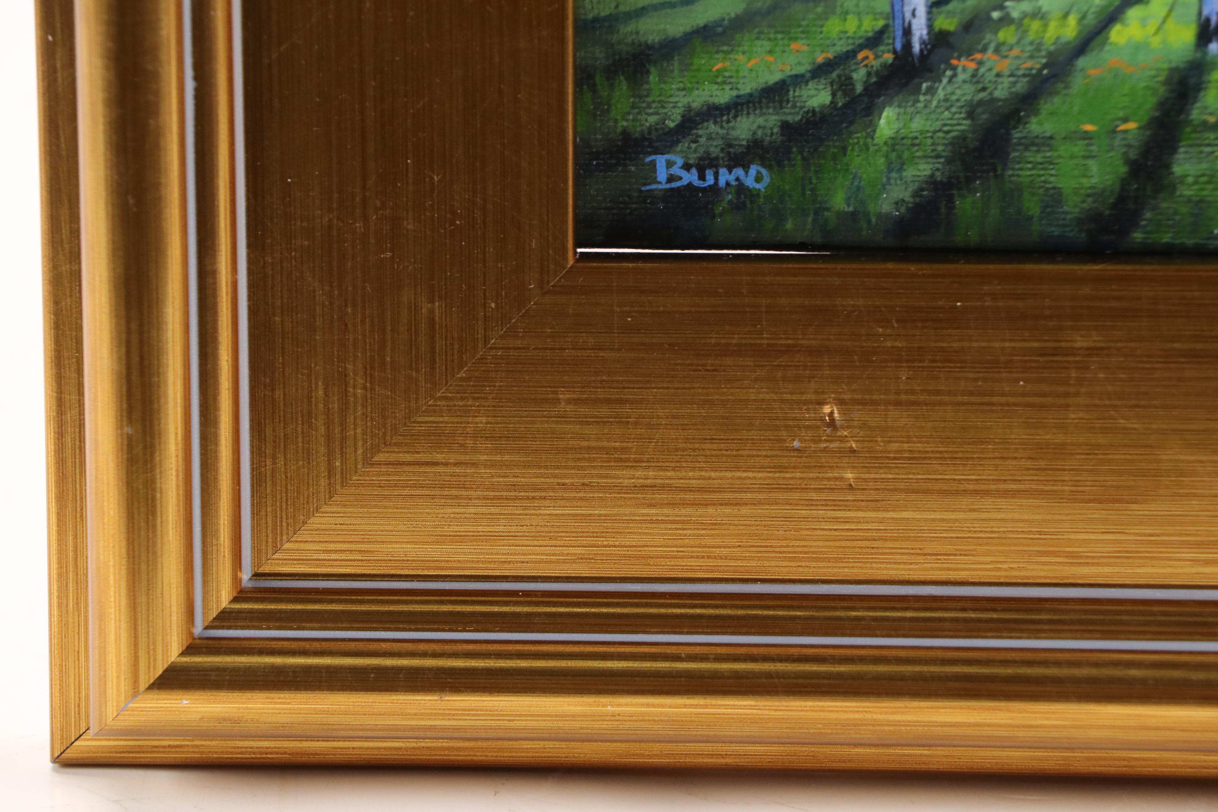 Douglas "Bumo" Johnpeer Acrylic Wooded Landscape Painting