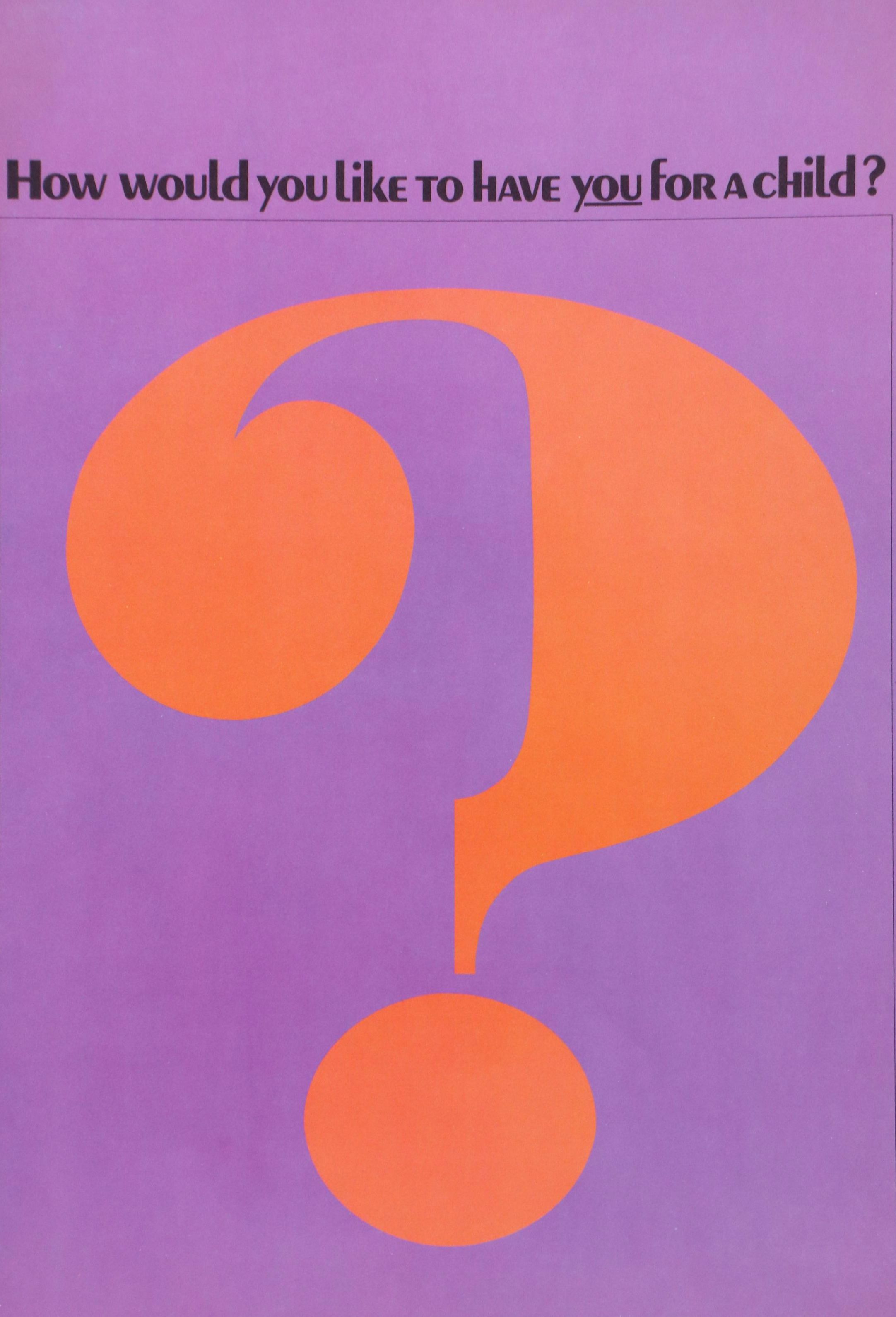 Rickie Tickie Inc. Offset Lithograph with Question Mark, 1969