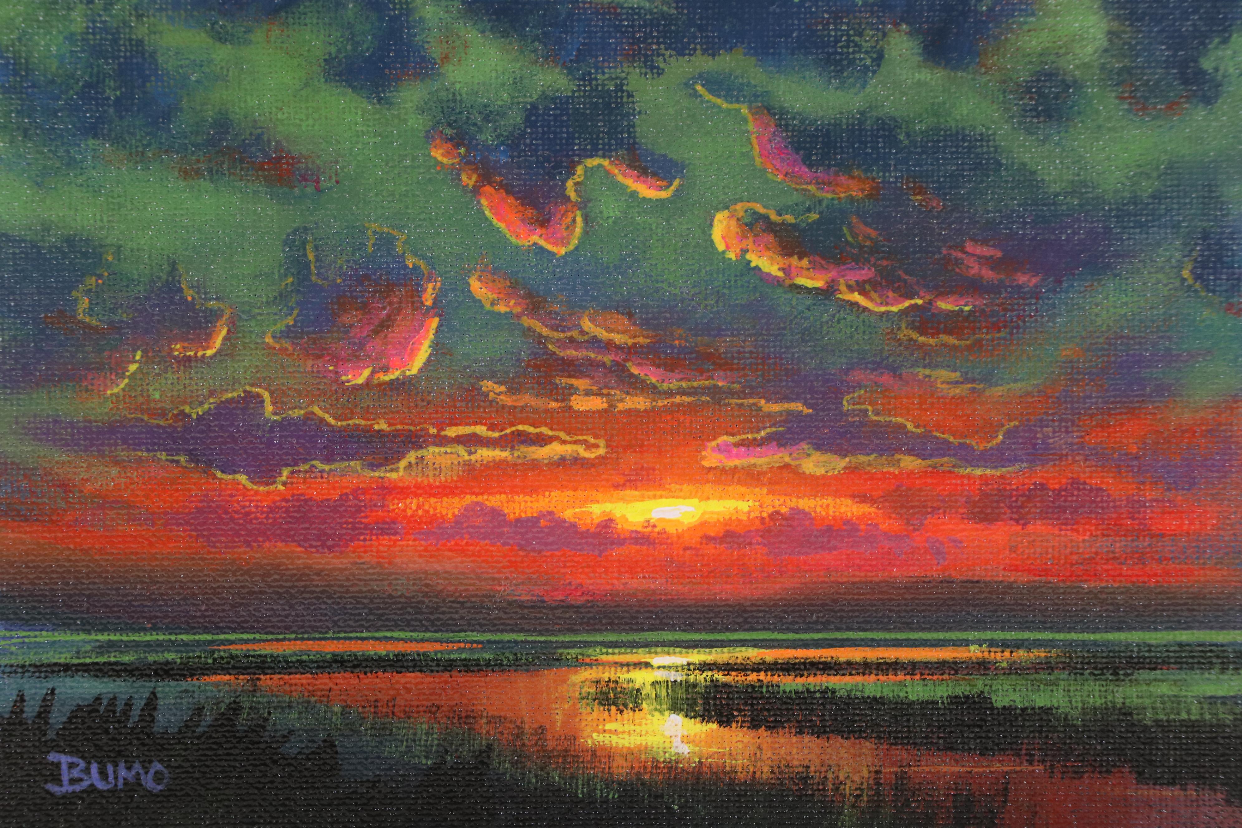 Douglas "Bumo" Johnpeer Acrylic Sunset Landscape Painting, 2025