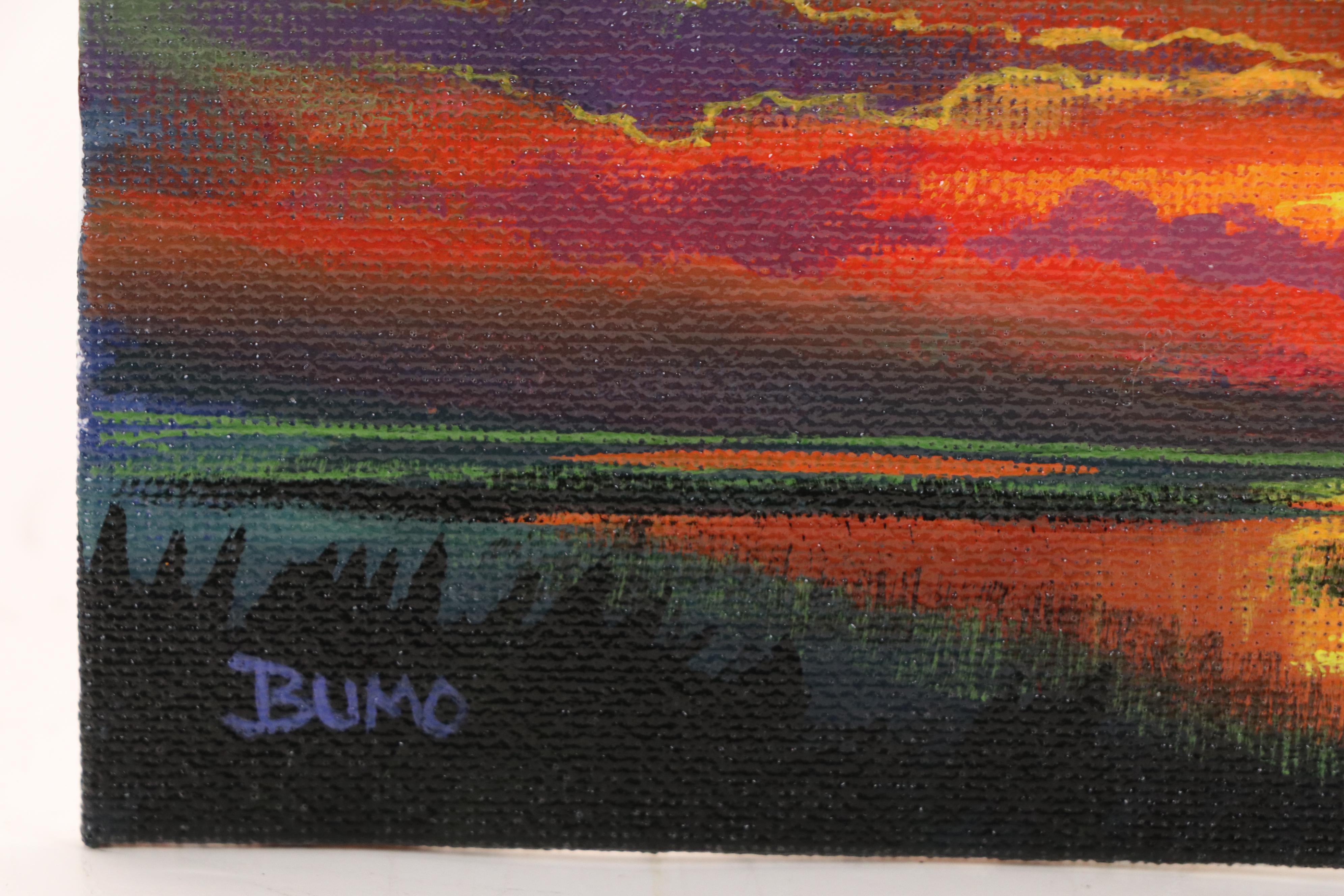 Douglas "Bumo" Johnpeer Acrylic Sunset Landscape Painting, 2025