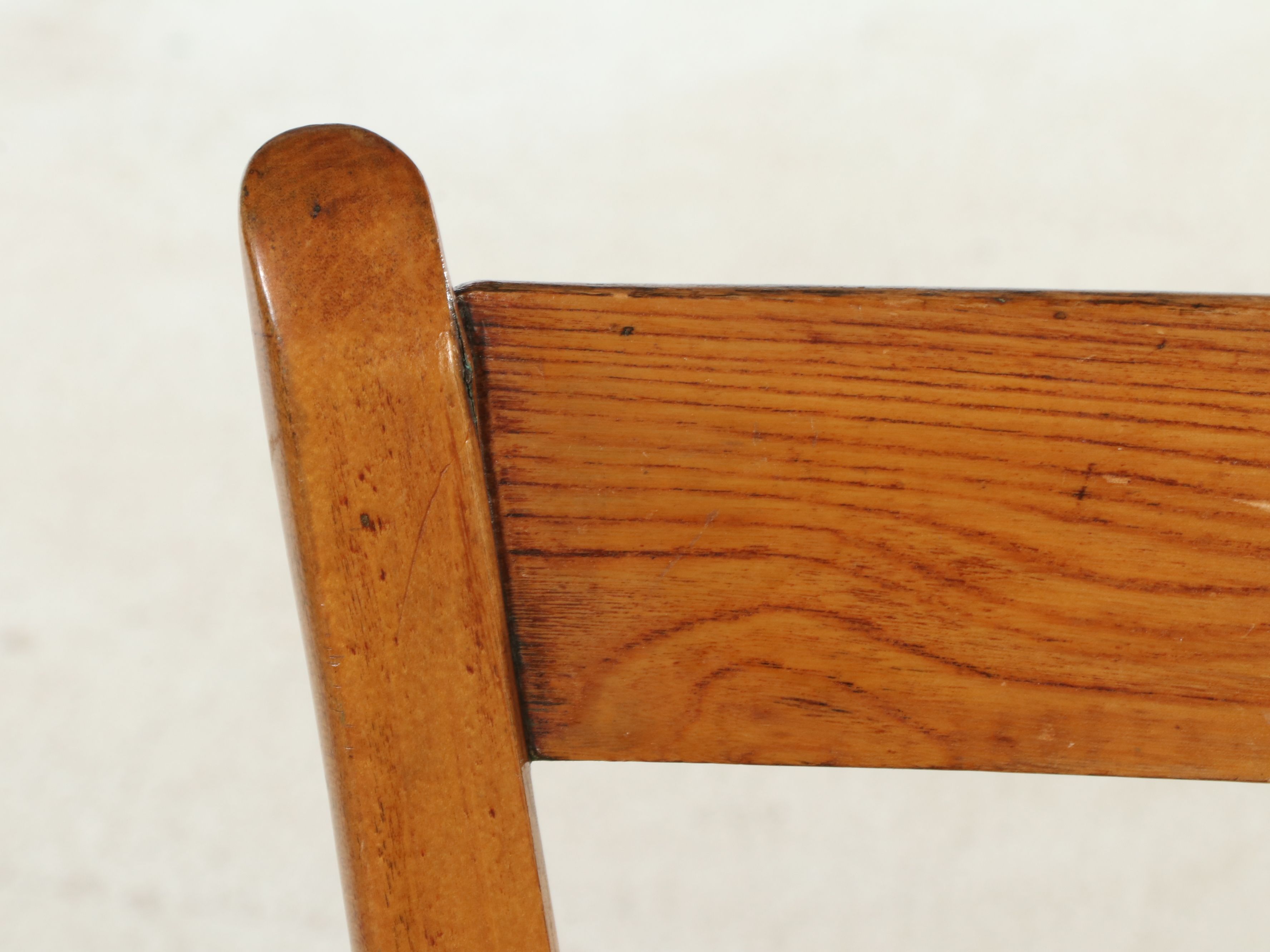 Pair of Primitive Style Oak Side Chairs