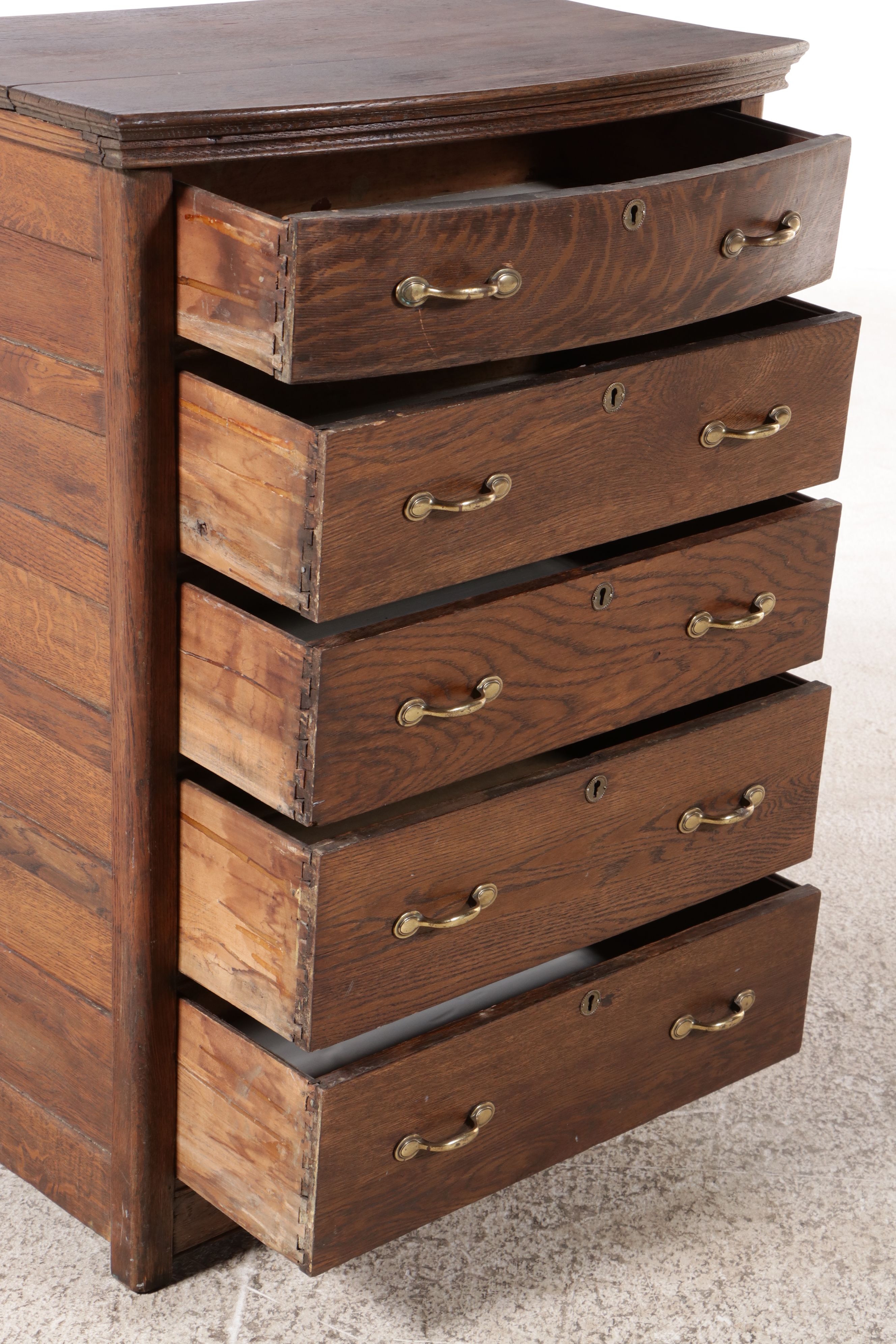 Antique Oak Five-Drawer Chest
