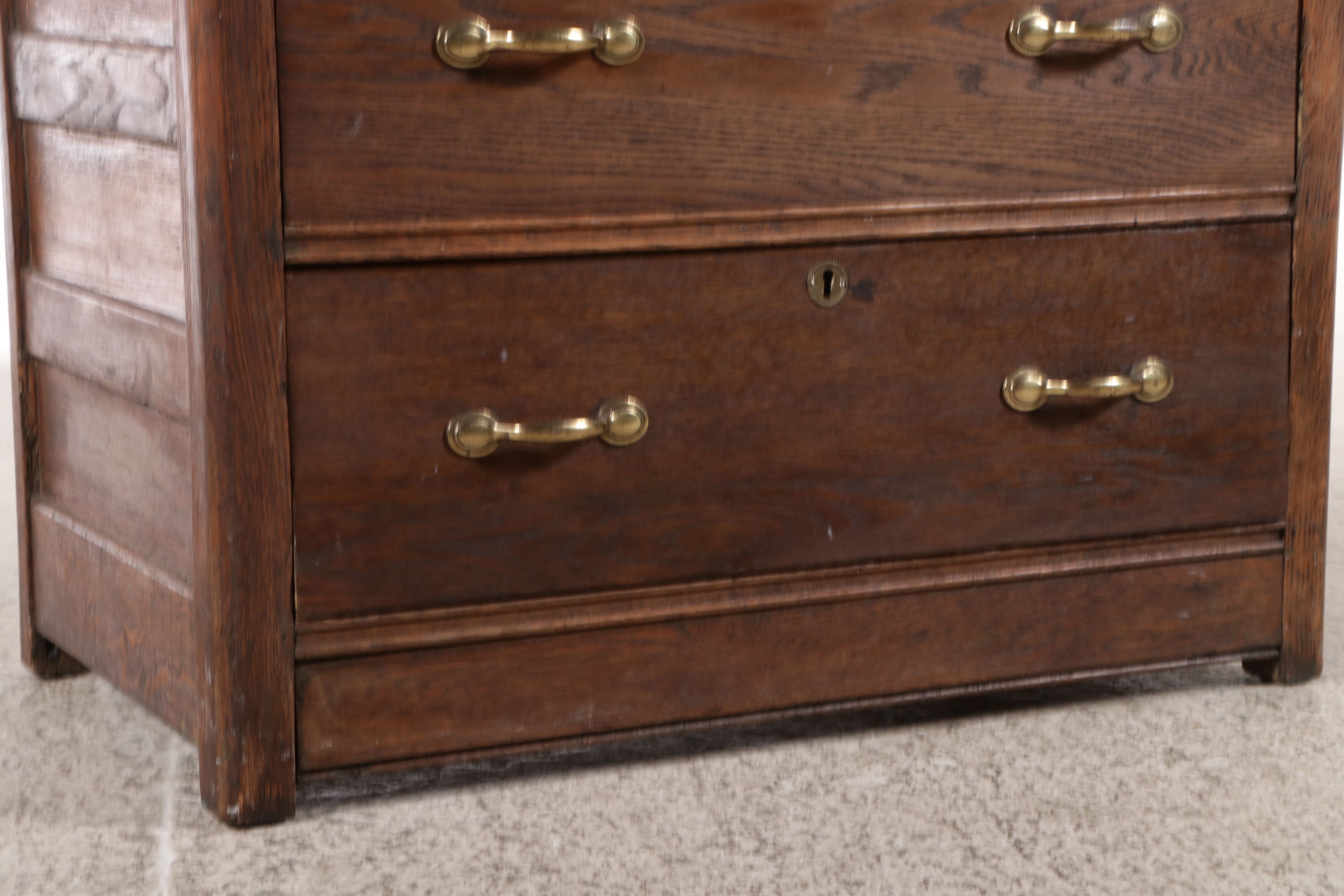 Antique Oak Five-Drawer Chest