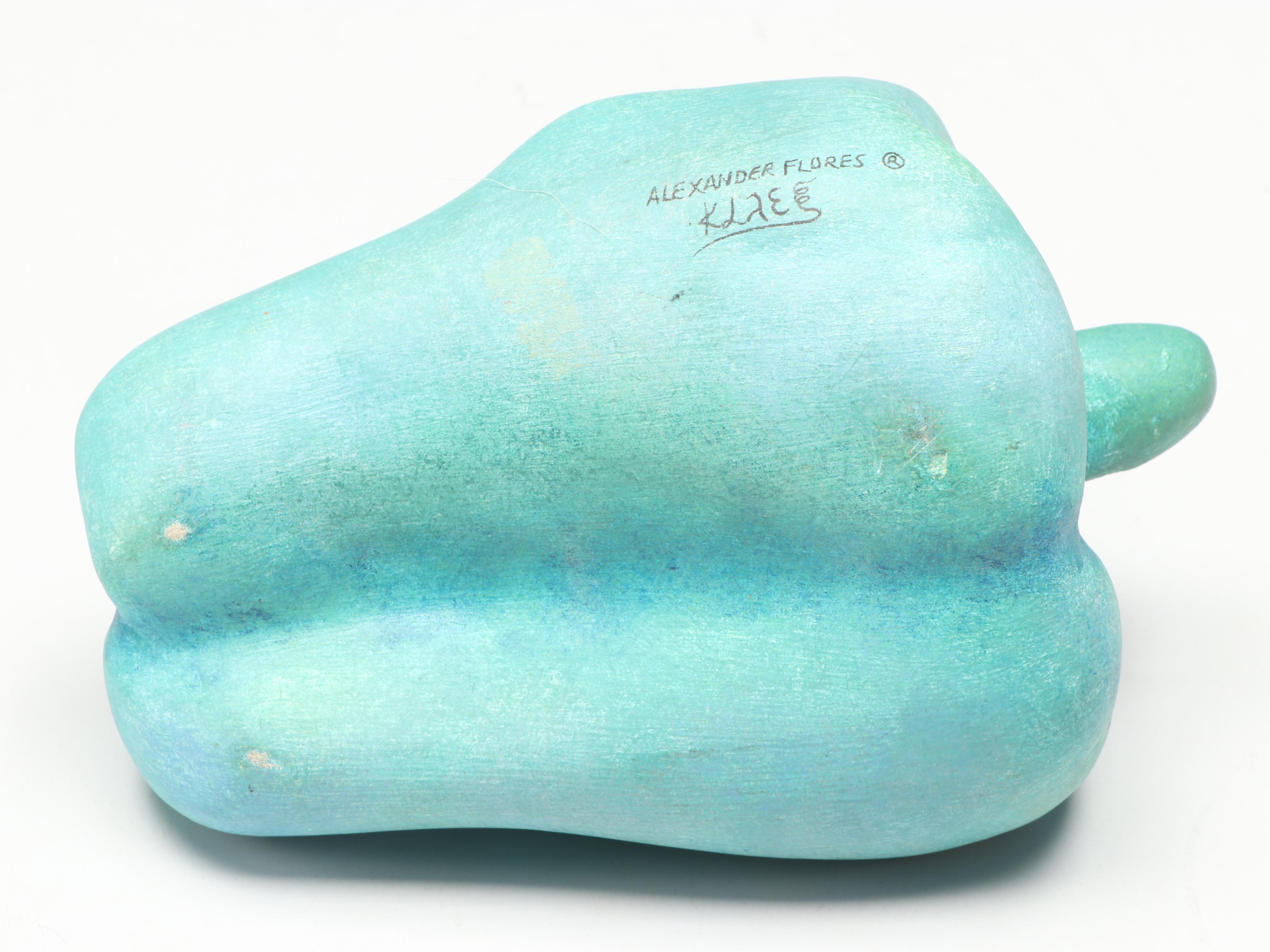 Alexander Flores Mexican Ceramic Fruit Face Sculpture