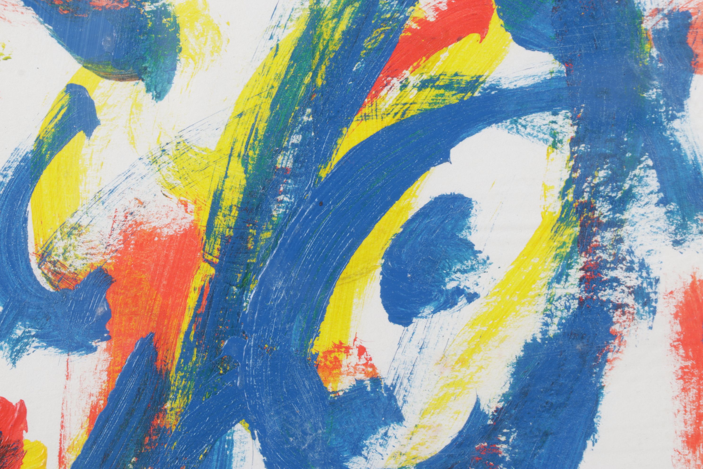 Jack Meanwell Primary Colored Abstract Expressionist Acrylic Painting, 1994