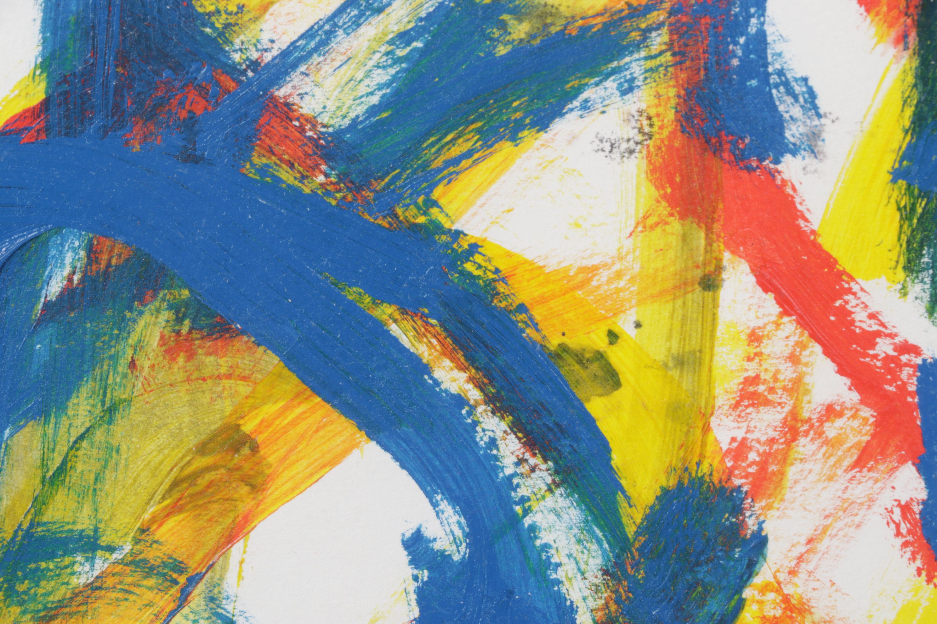 Jack Meanwell Primary Colored Abstract Expressionist Acrylic Painting, 1994