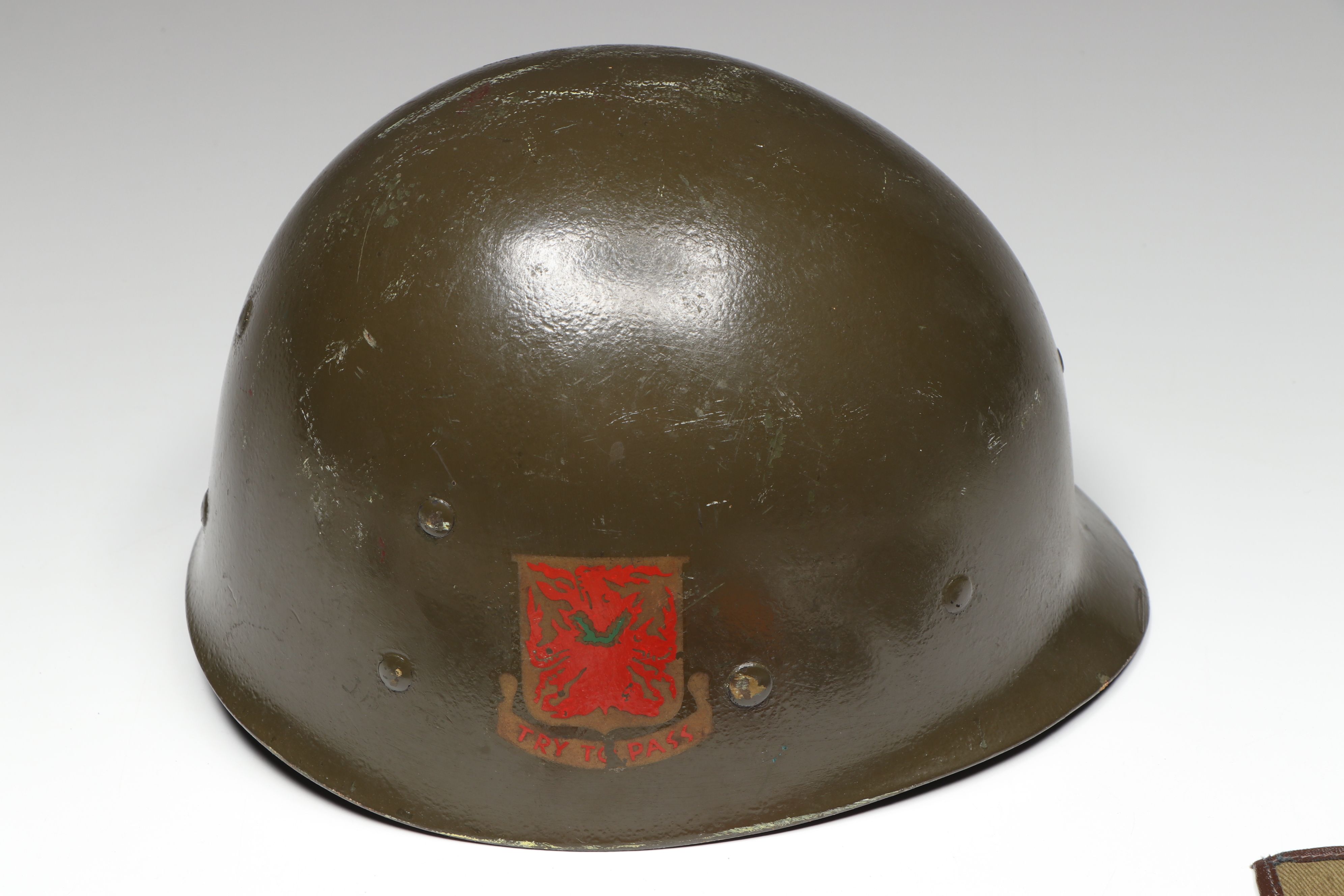 World War II Anti-Aircraft Command M1 Helmet Liner with Patches and More