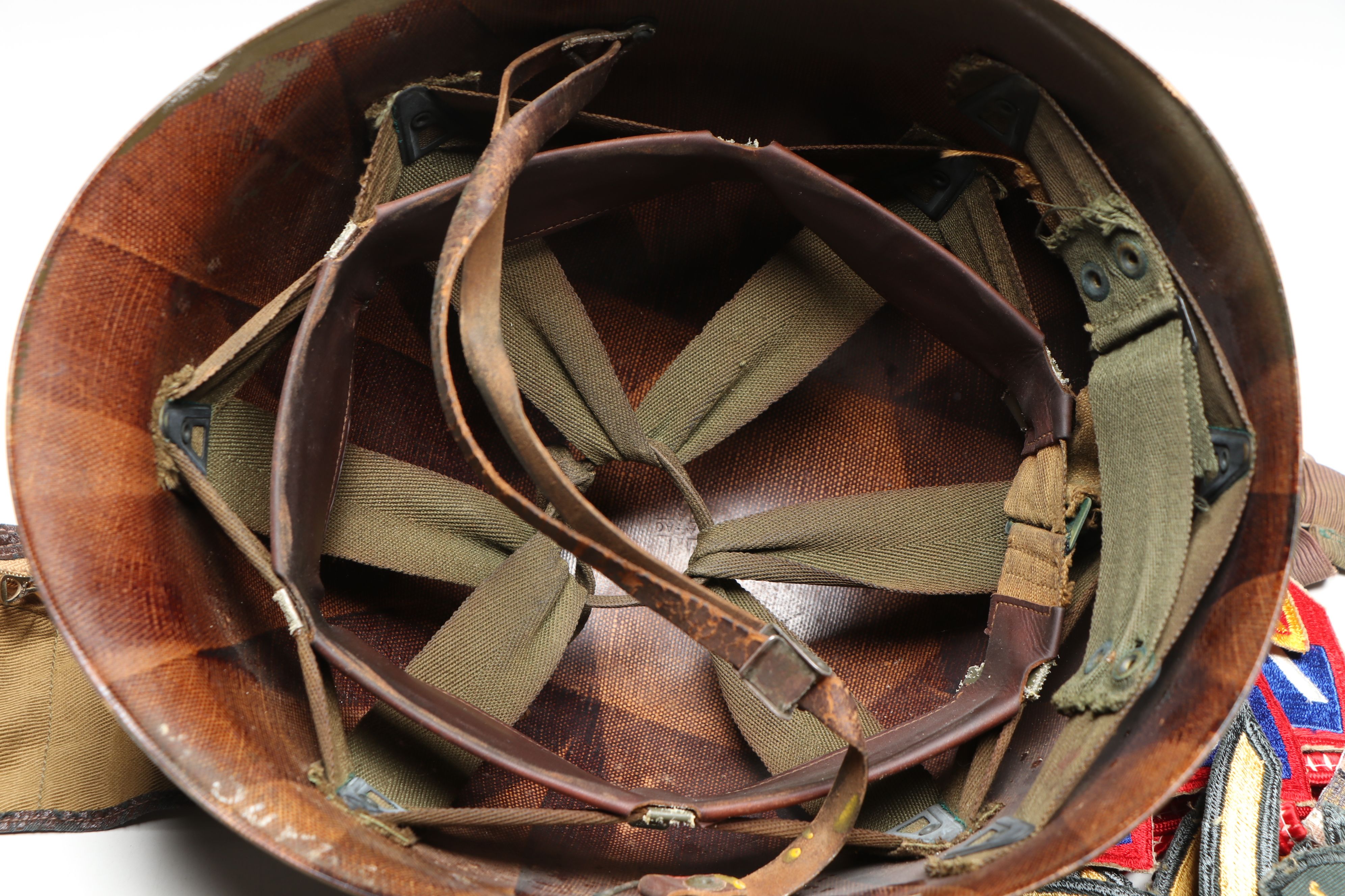 World War II Anti-Aircraft Command M1 Helmet Liner with Patches and More