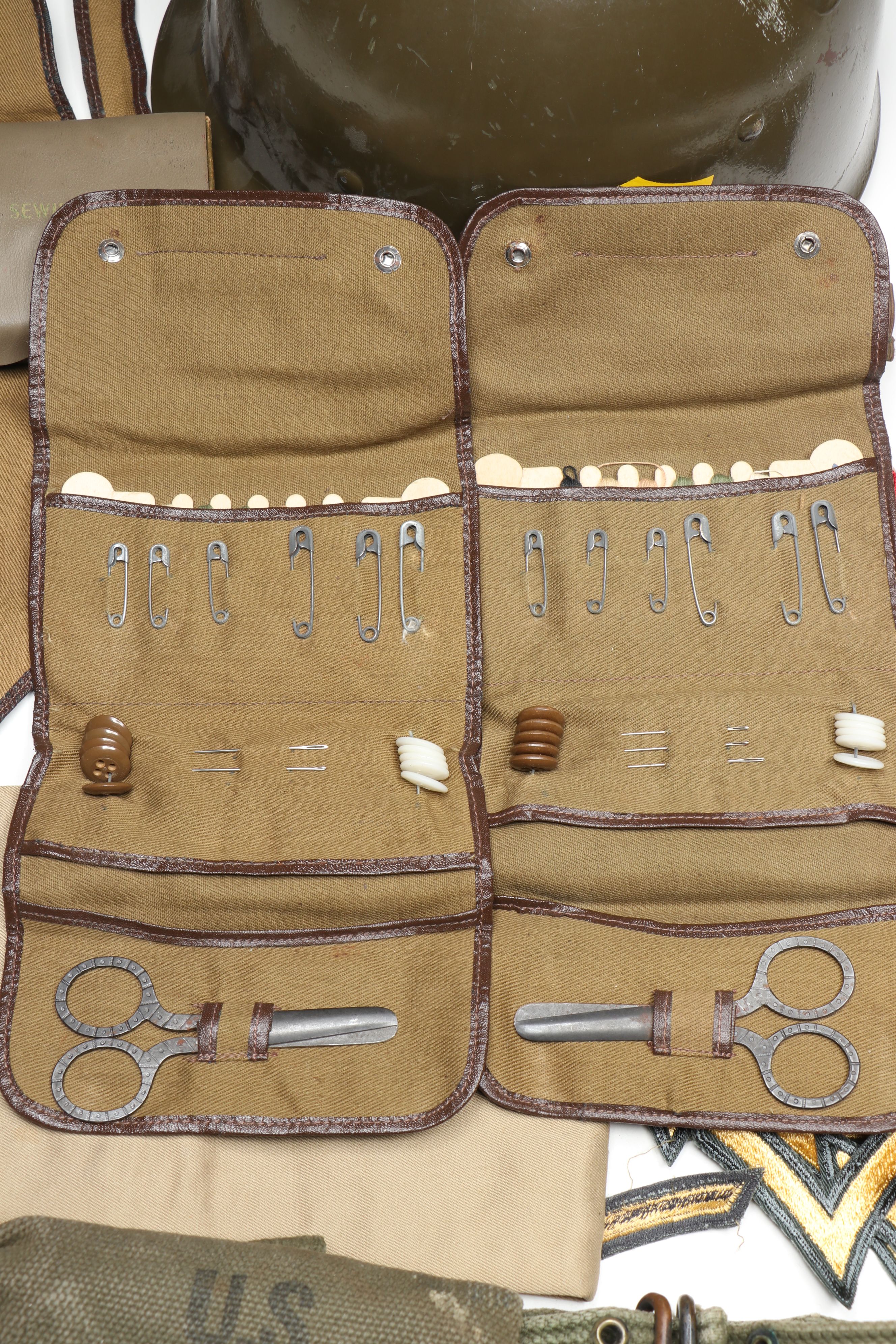 World War II Anti-Aircraft Command M1 Helmet Liner with Patches and More