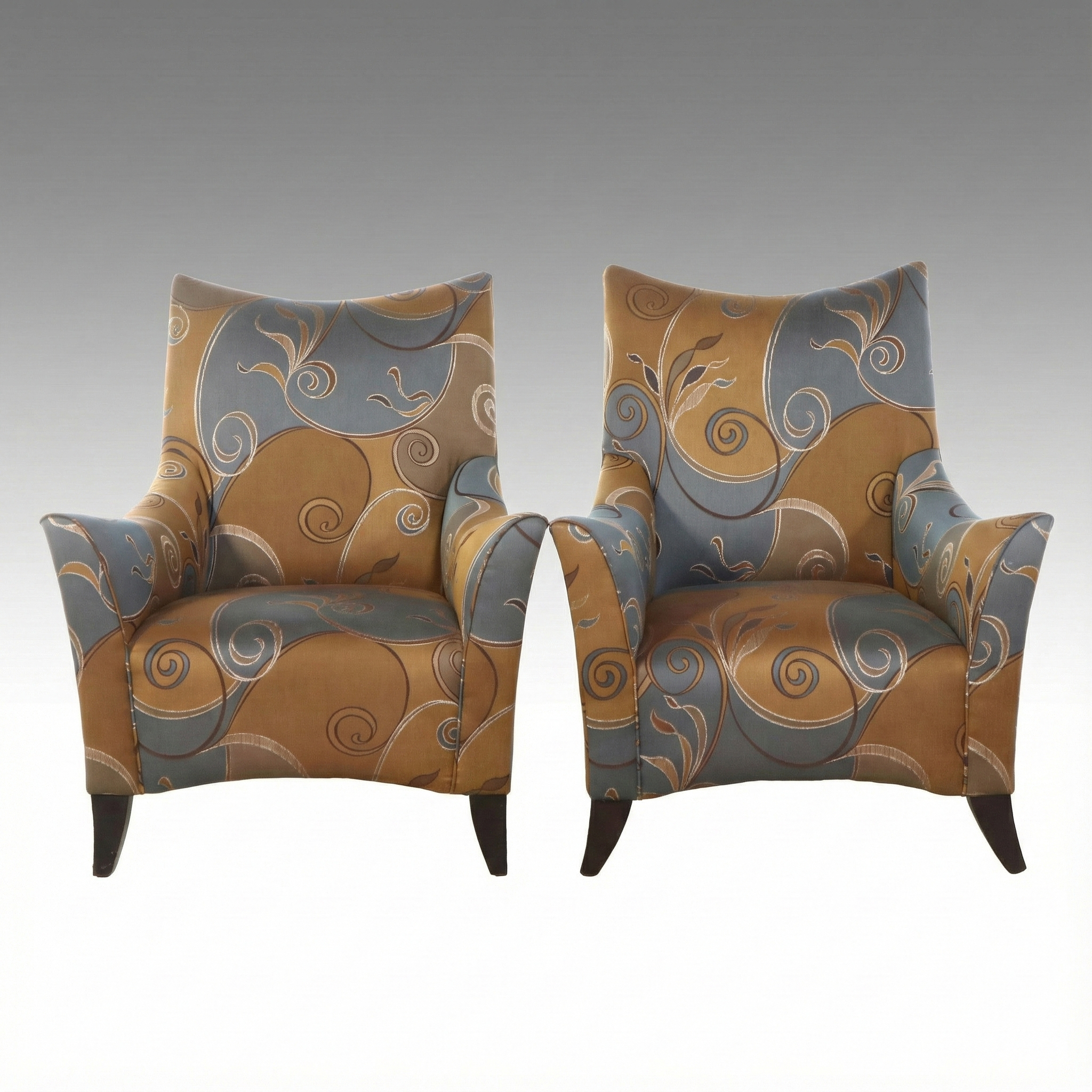 Pair of Modernist Style Upholstered Club Chairs