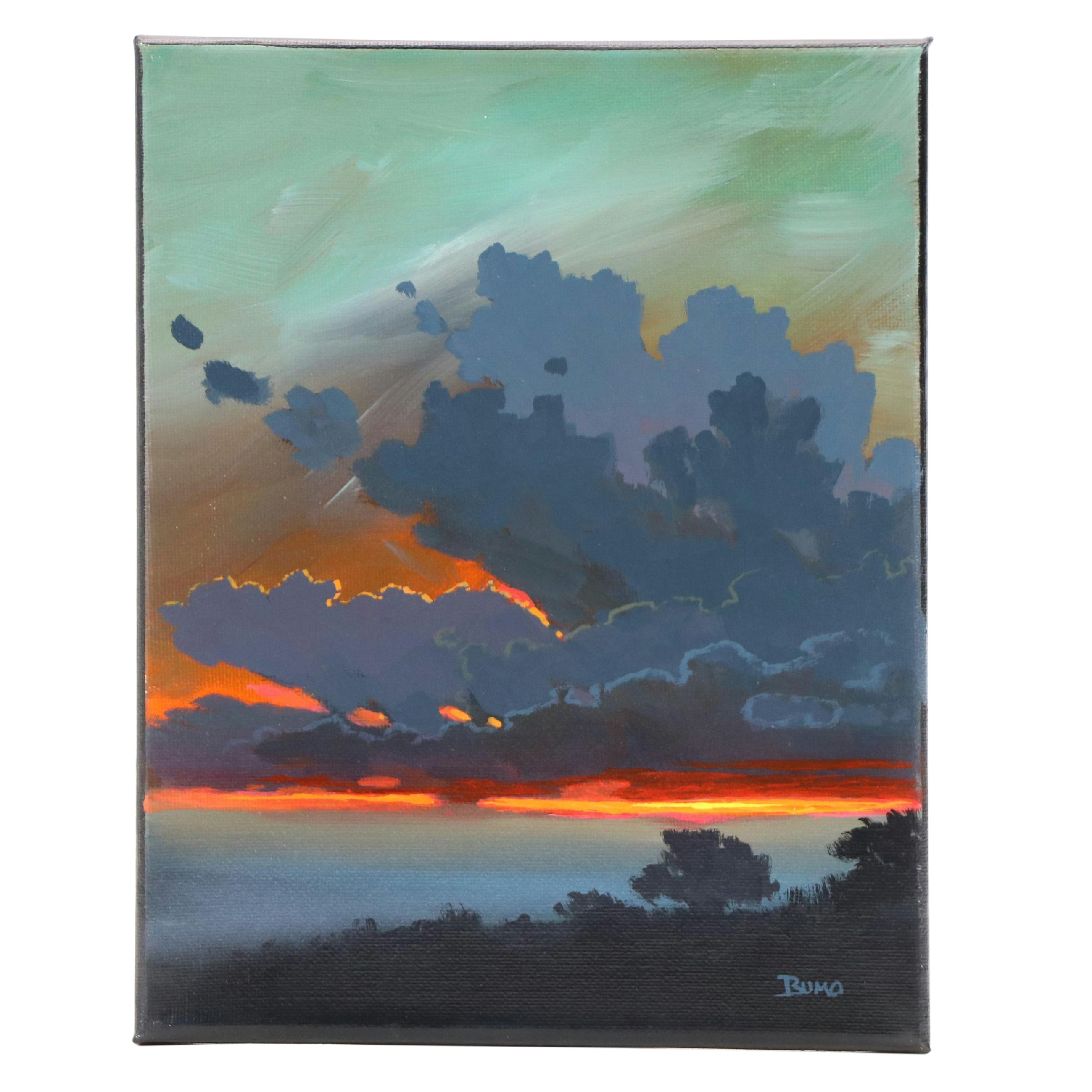 Douglas "Bumo" Johnpeer Acrylic Landscape Painting