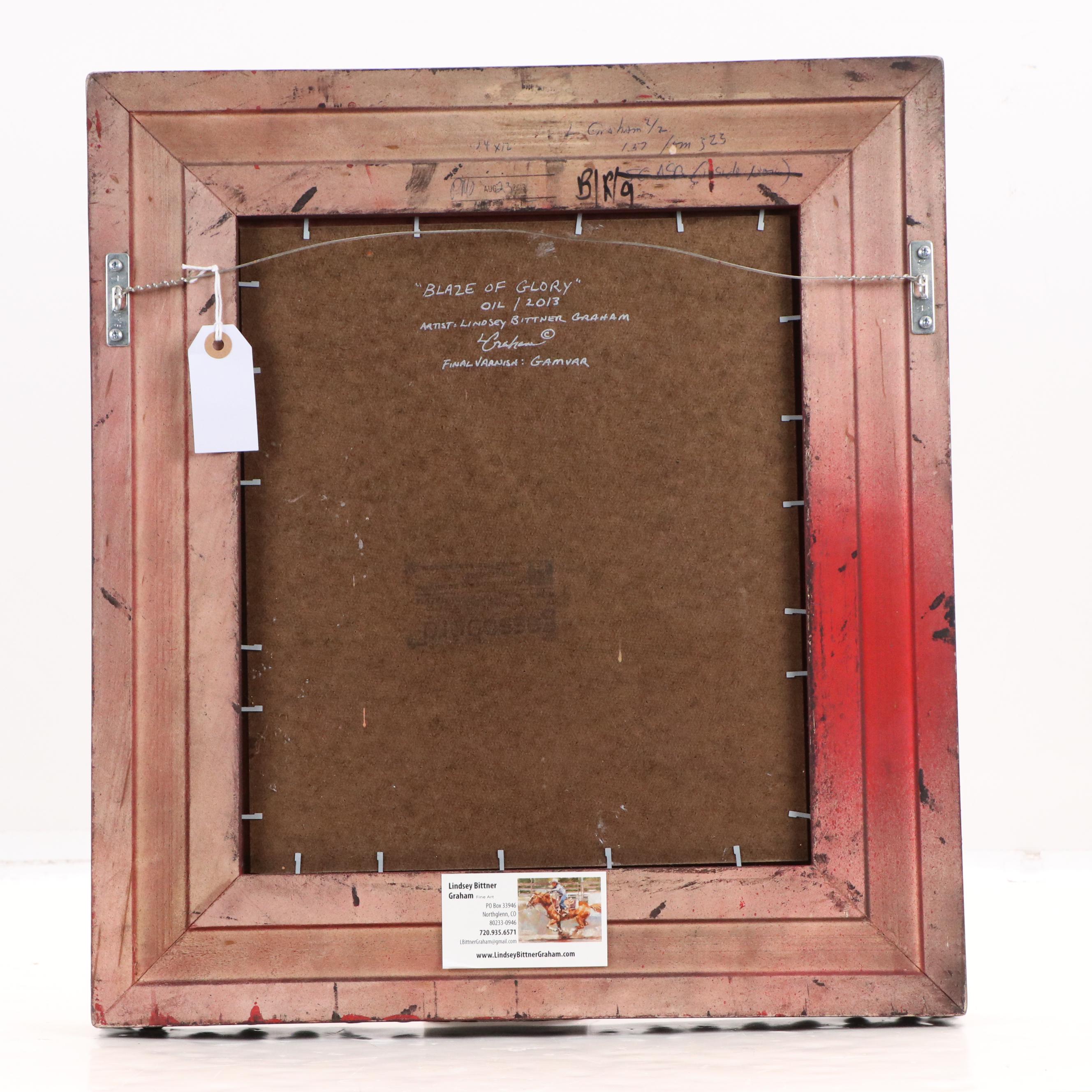 Lindsey Bittner Graham Horse Portrait Oil Painting "Blaze of Glory," 2013