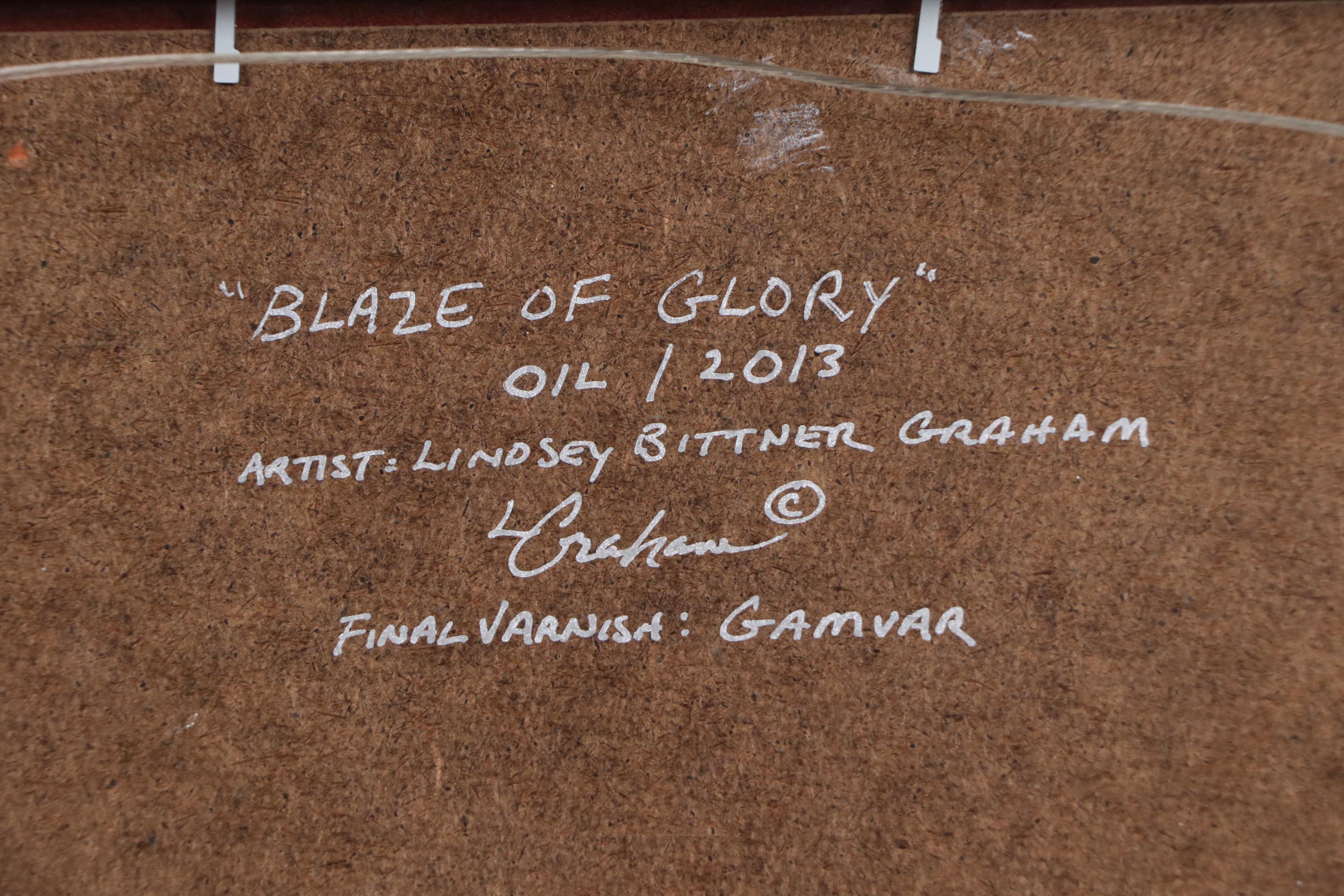 Lindsey Bittner Graham Horse Portrait Oil Painting "Blaze of Glory," 2013